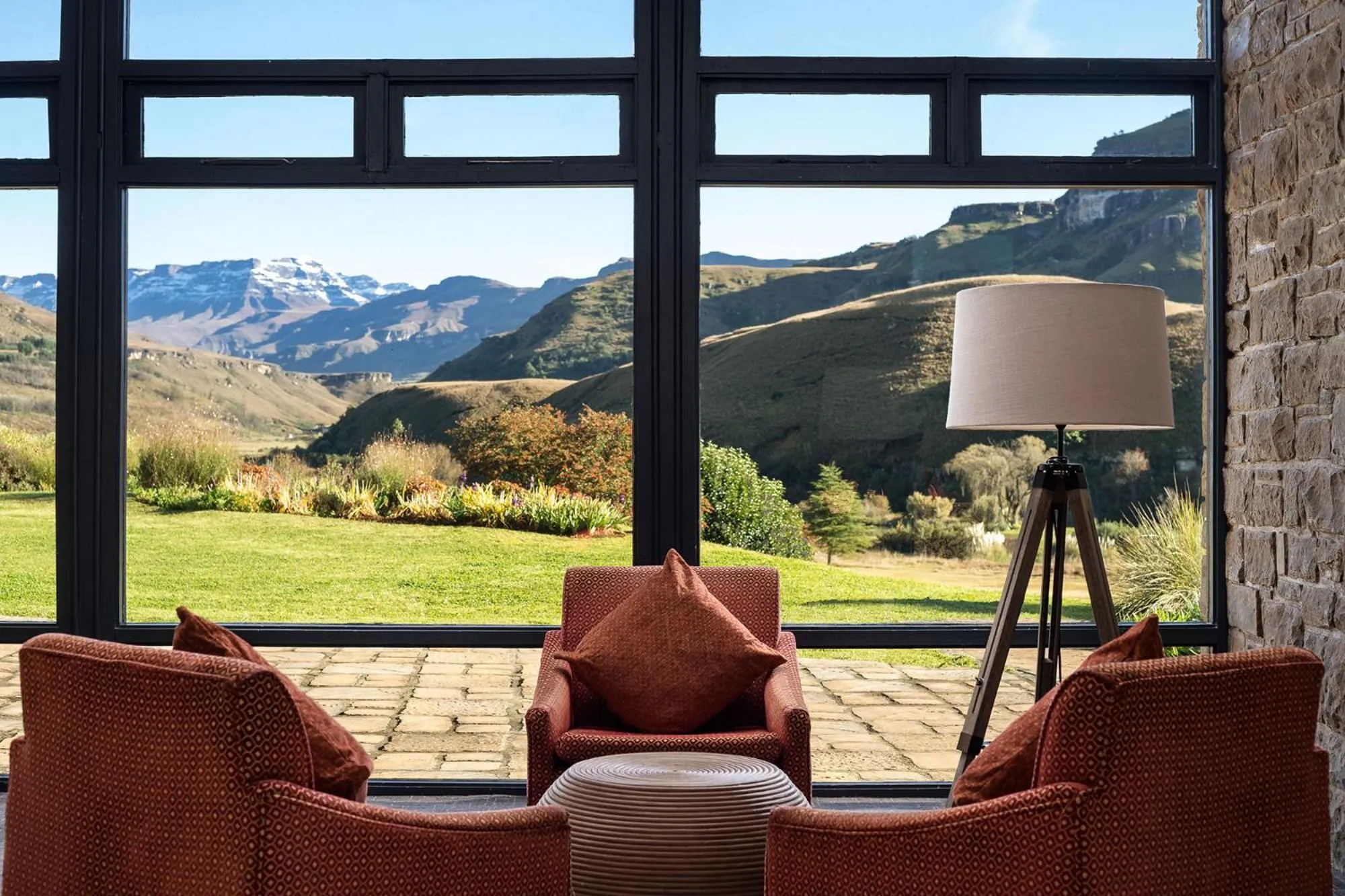 Communal lounge/ TV room in Premier Resort Sani Pass