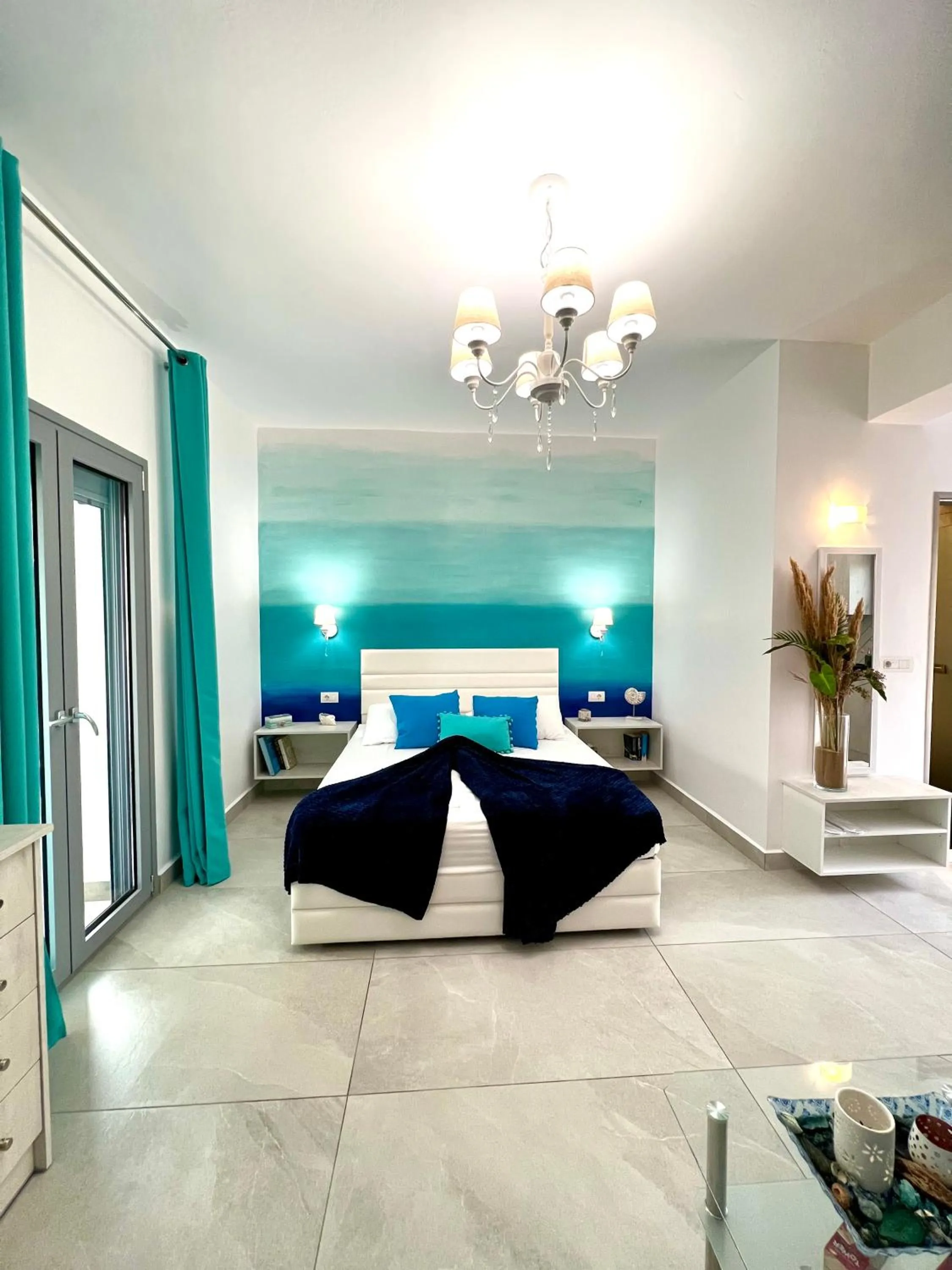 Bed in Ocean Front Studios 77