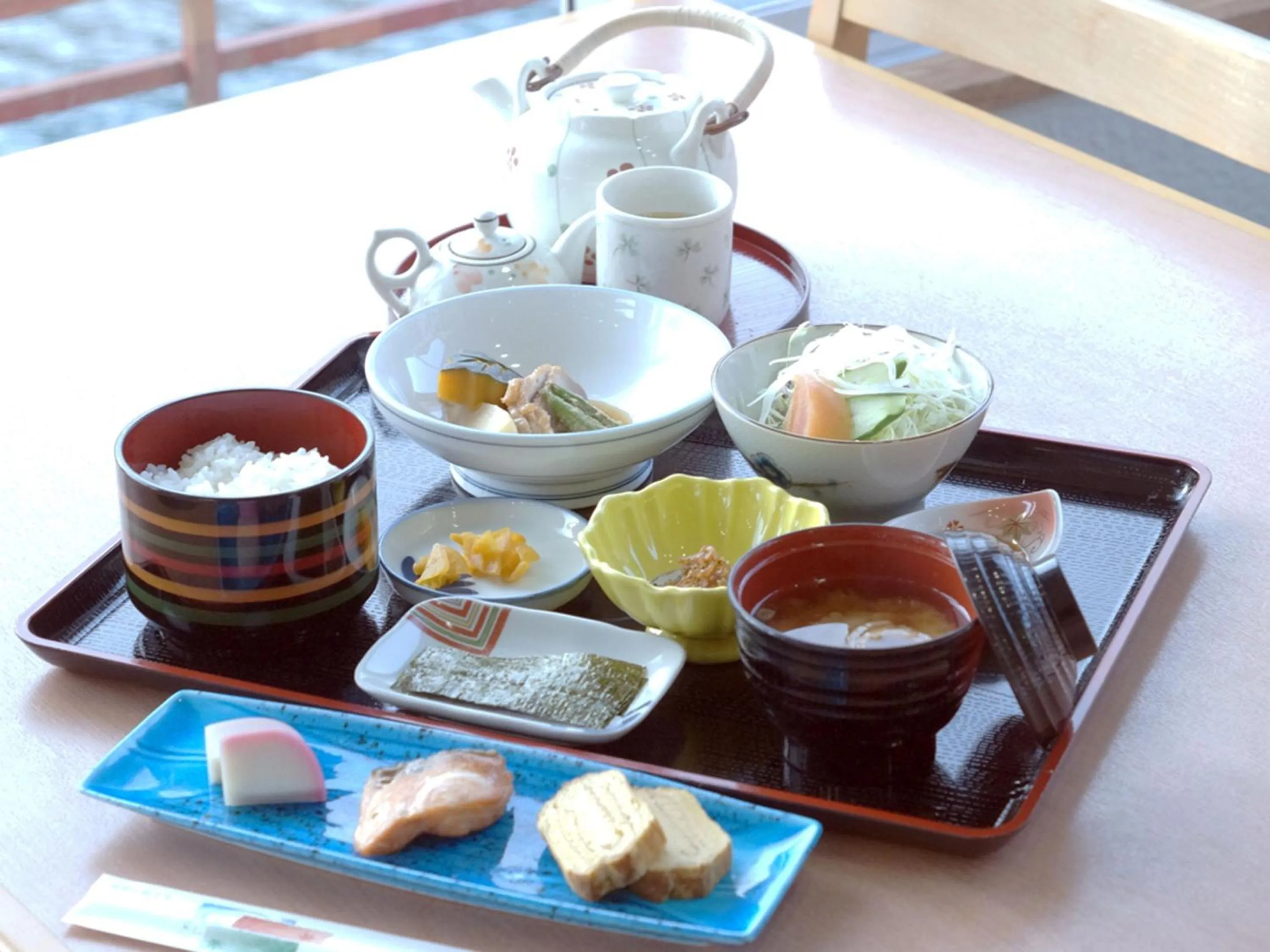 Asian breakfast in momijigawa onsen