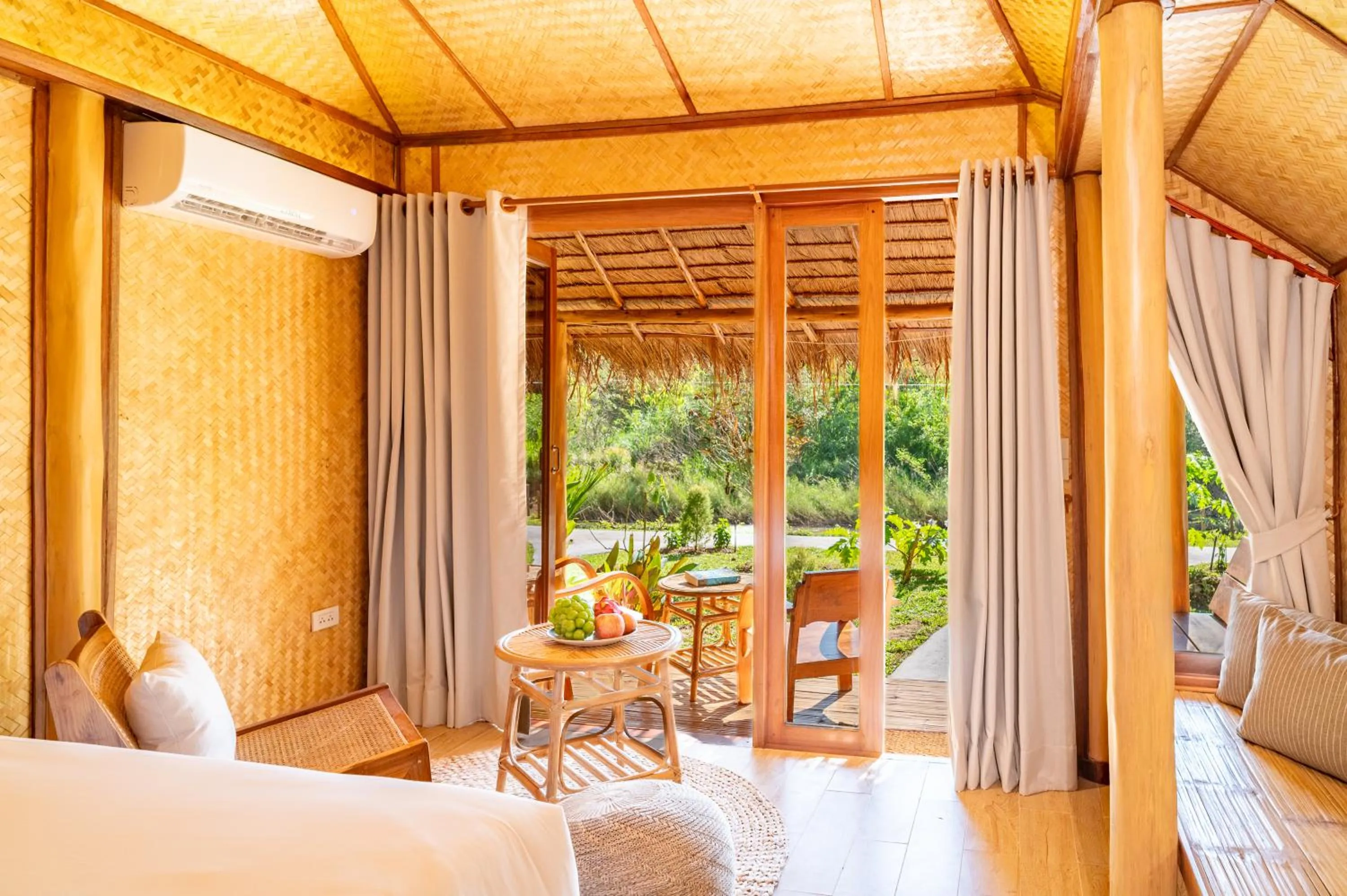 Bed in Pai Village Boutique Resort