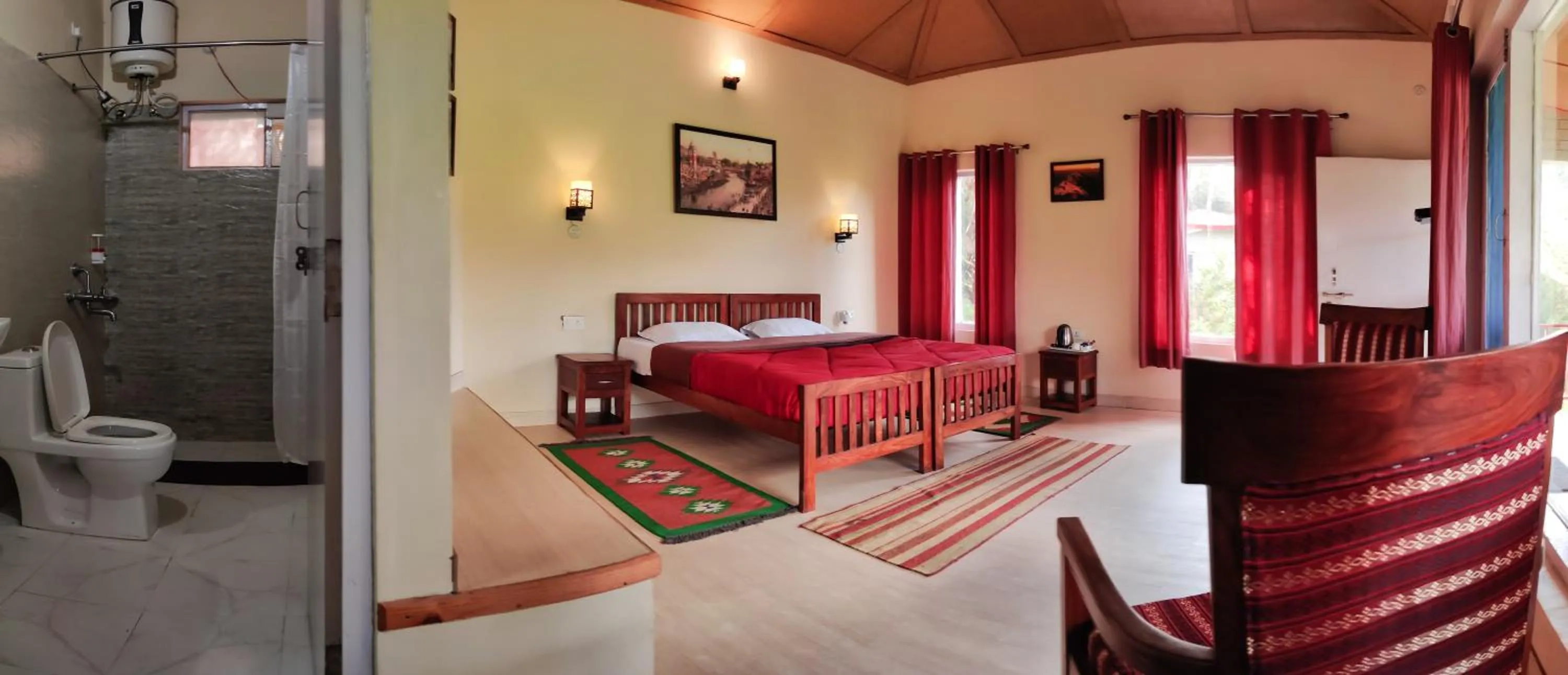 Bedroom, Bed in Majkhali Woods, Ranikhet, By Himalayan Eco Lodges