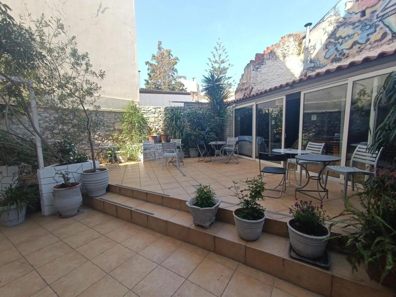 Patio in Dioskouros Hostel