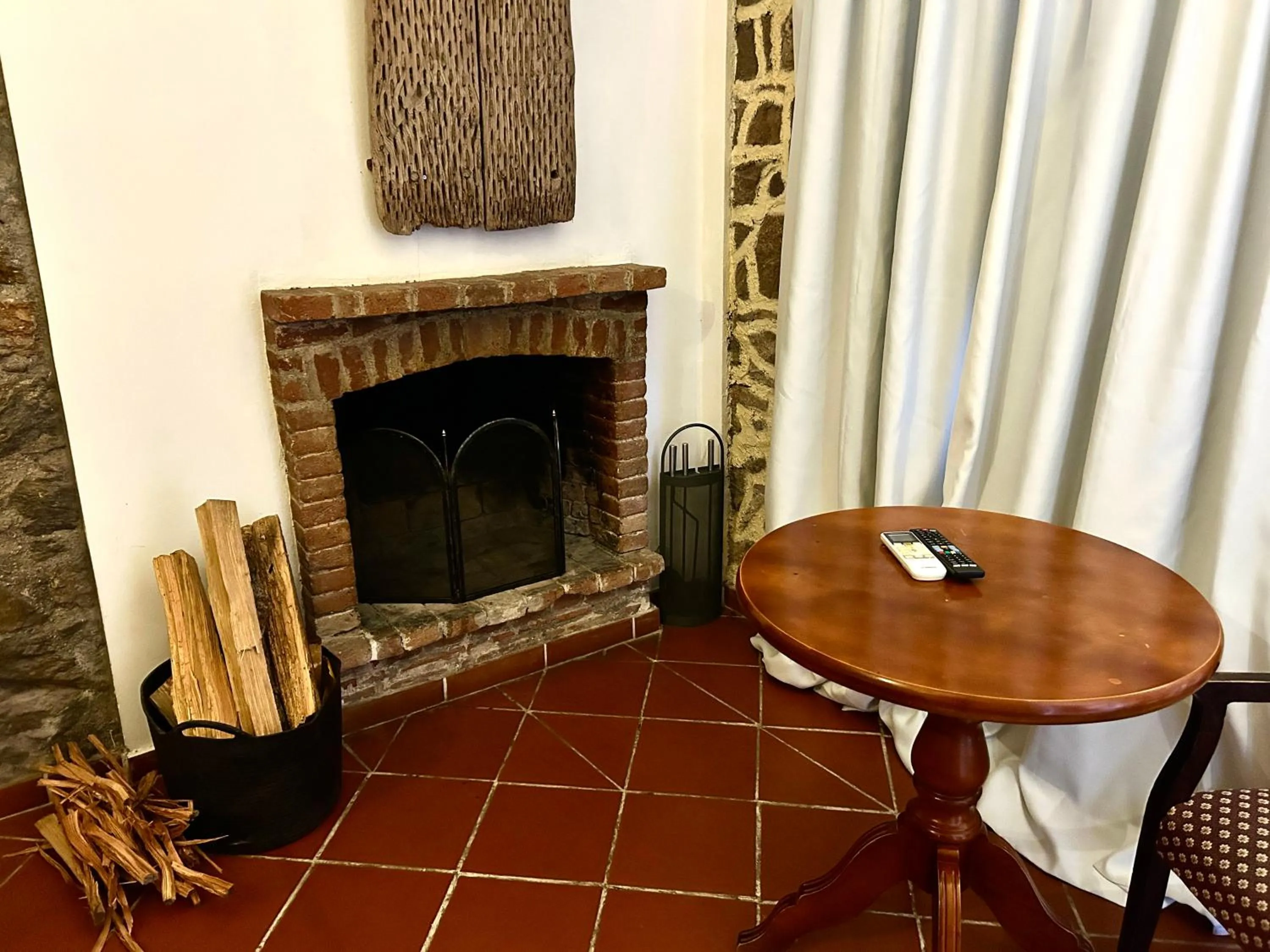 fireplace in Loriet Hotel