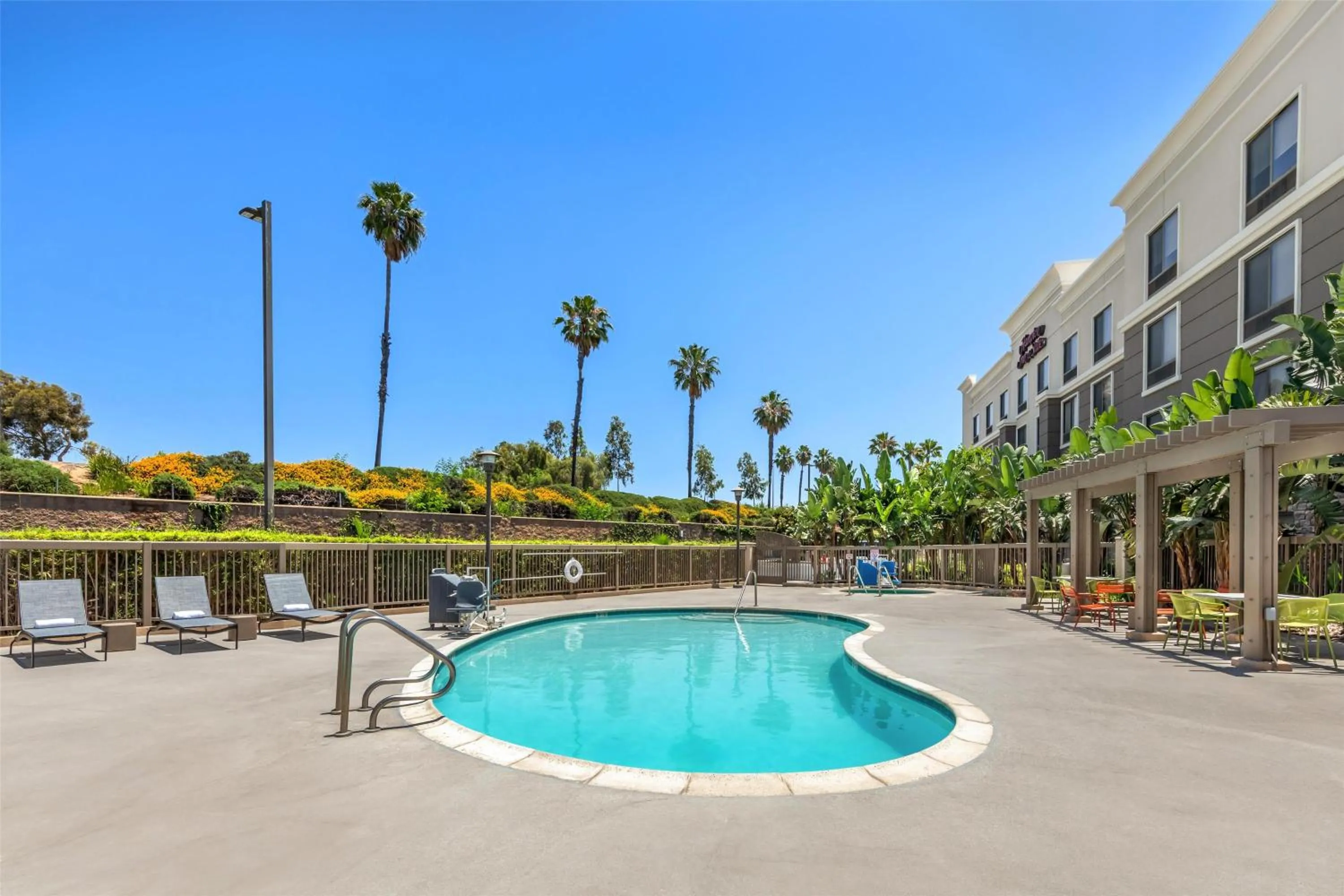 Pool view in Hampton Inn & Suites Moreno Valley