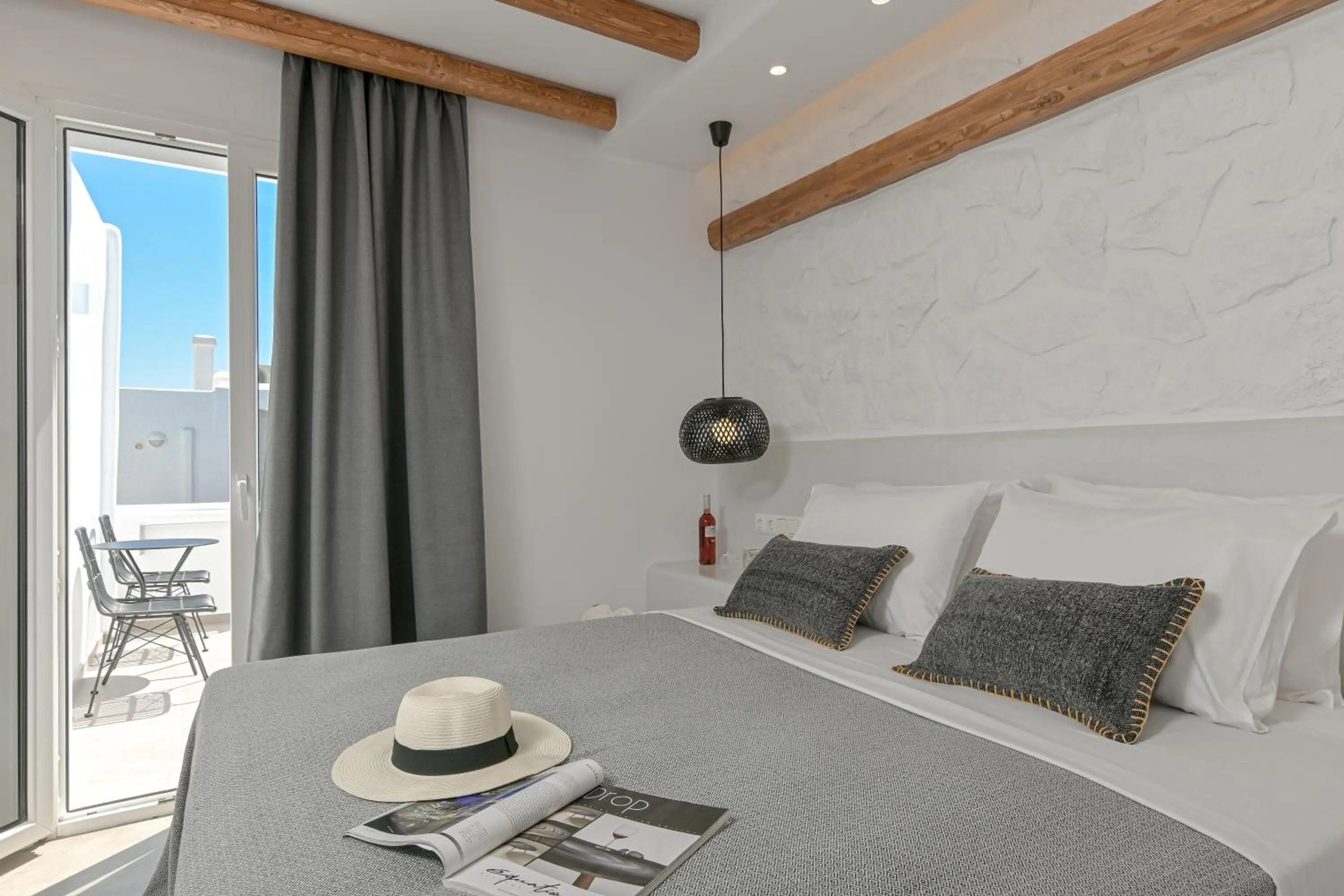 Patio, Bed in Naxos Blue Sky