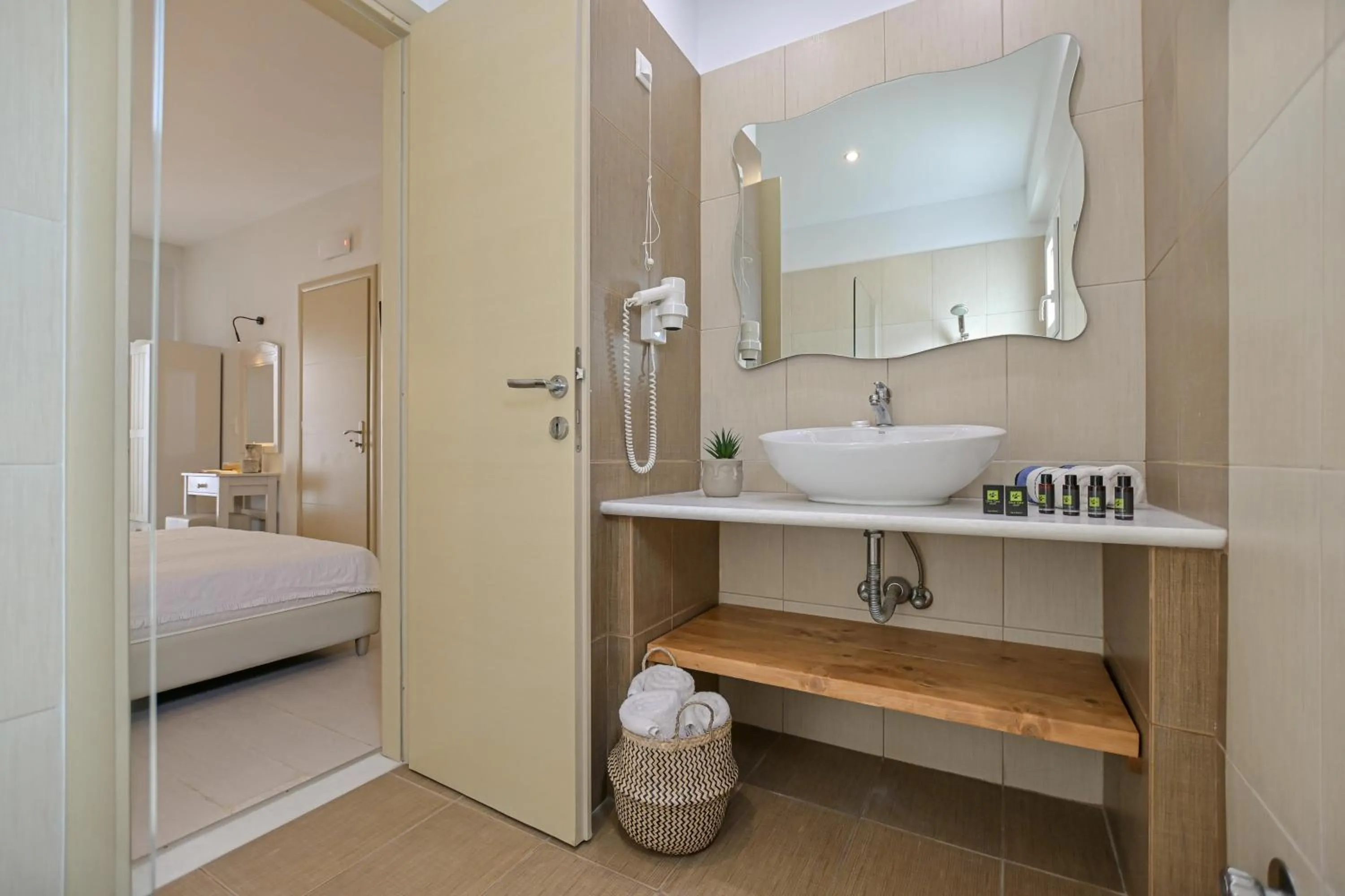 Bathroom, Bed in Naxos Blue Sky