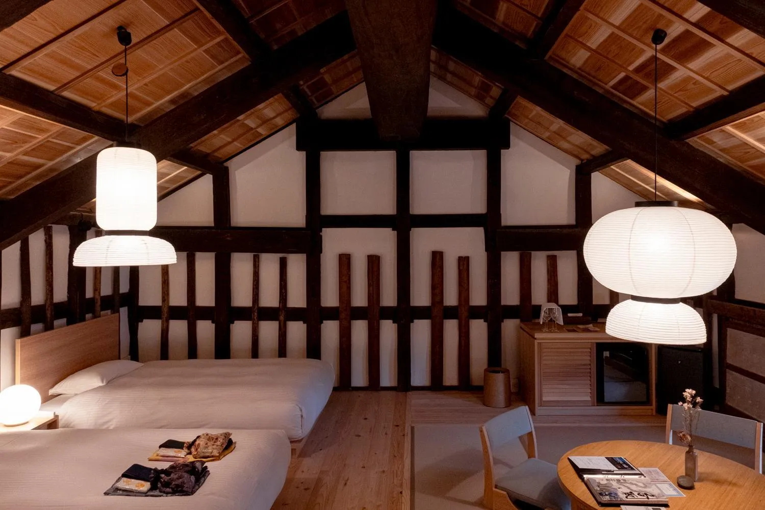 Bed in NIPPONIA Sawara Merchant Town Hotel