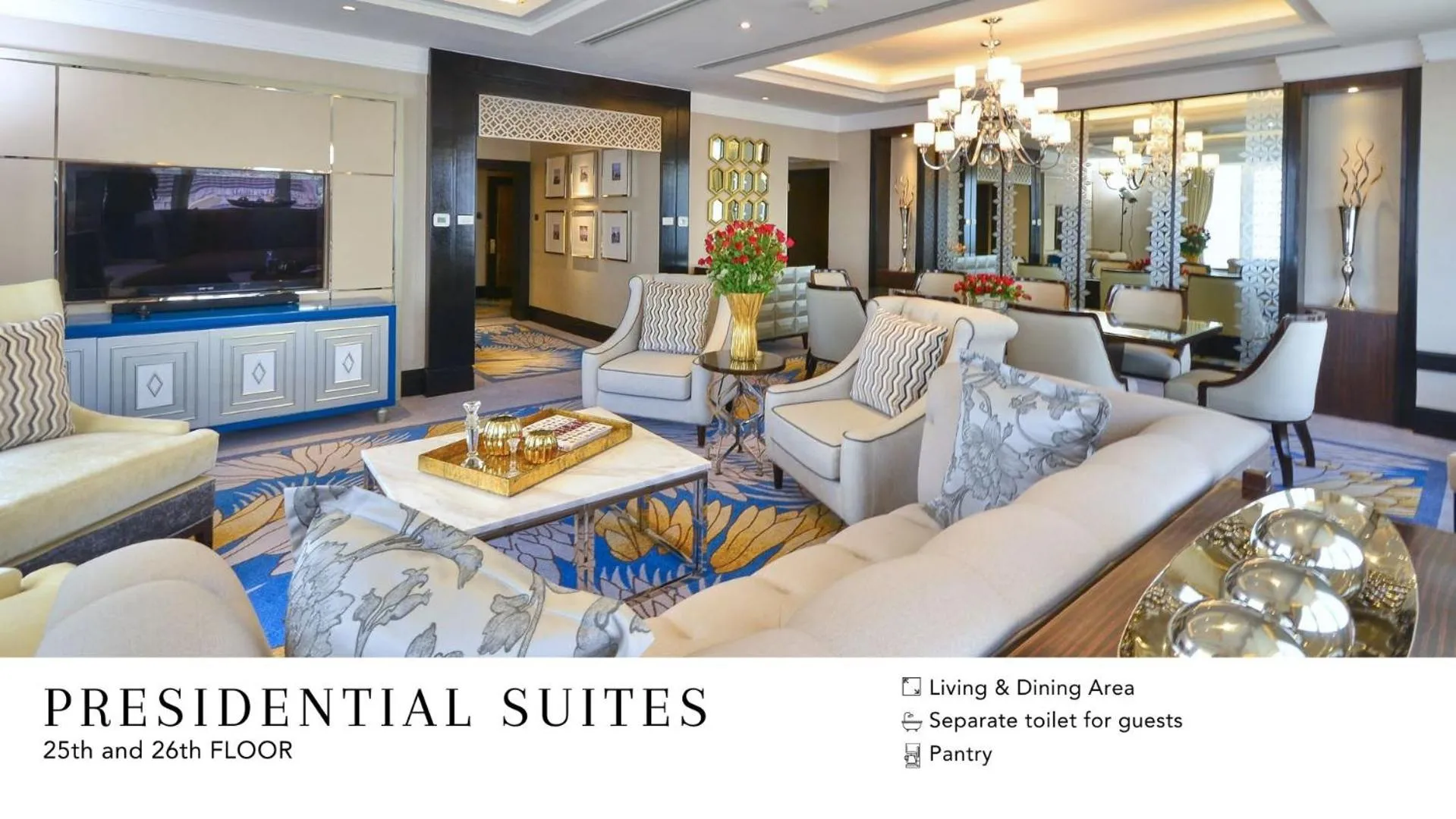 Living room in Diamond Hotel Philippines