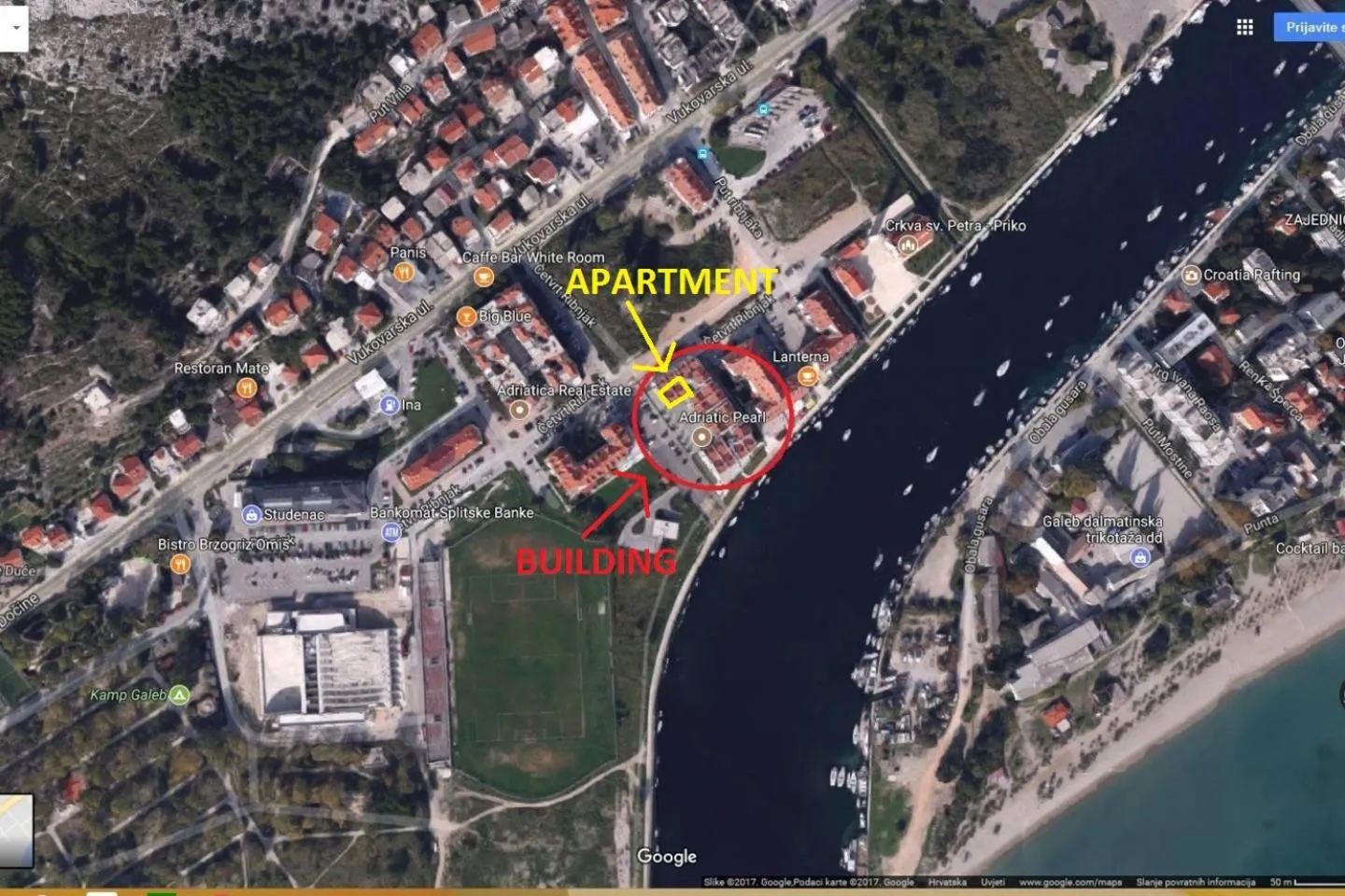 Bird's eye view in AP 6+2 in one of the most luxury building in Omis