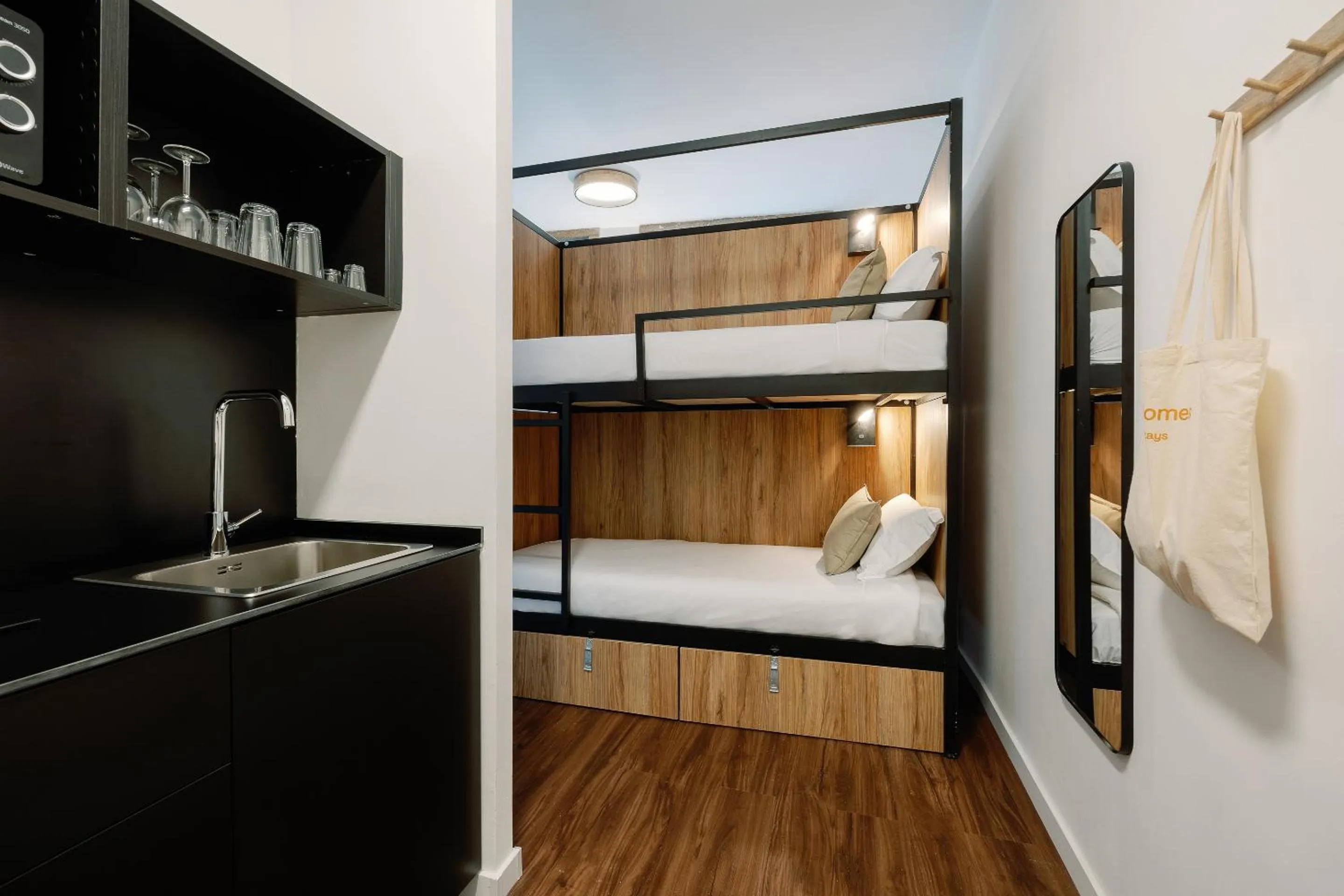 Bedroom, Bed in Cosme Apartments by Olala Homes