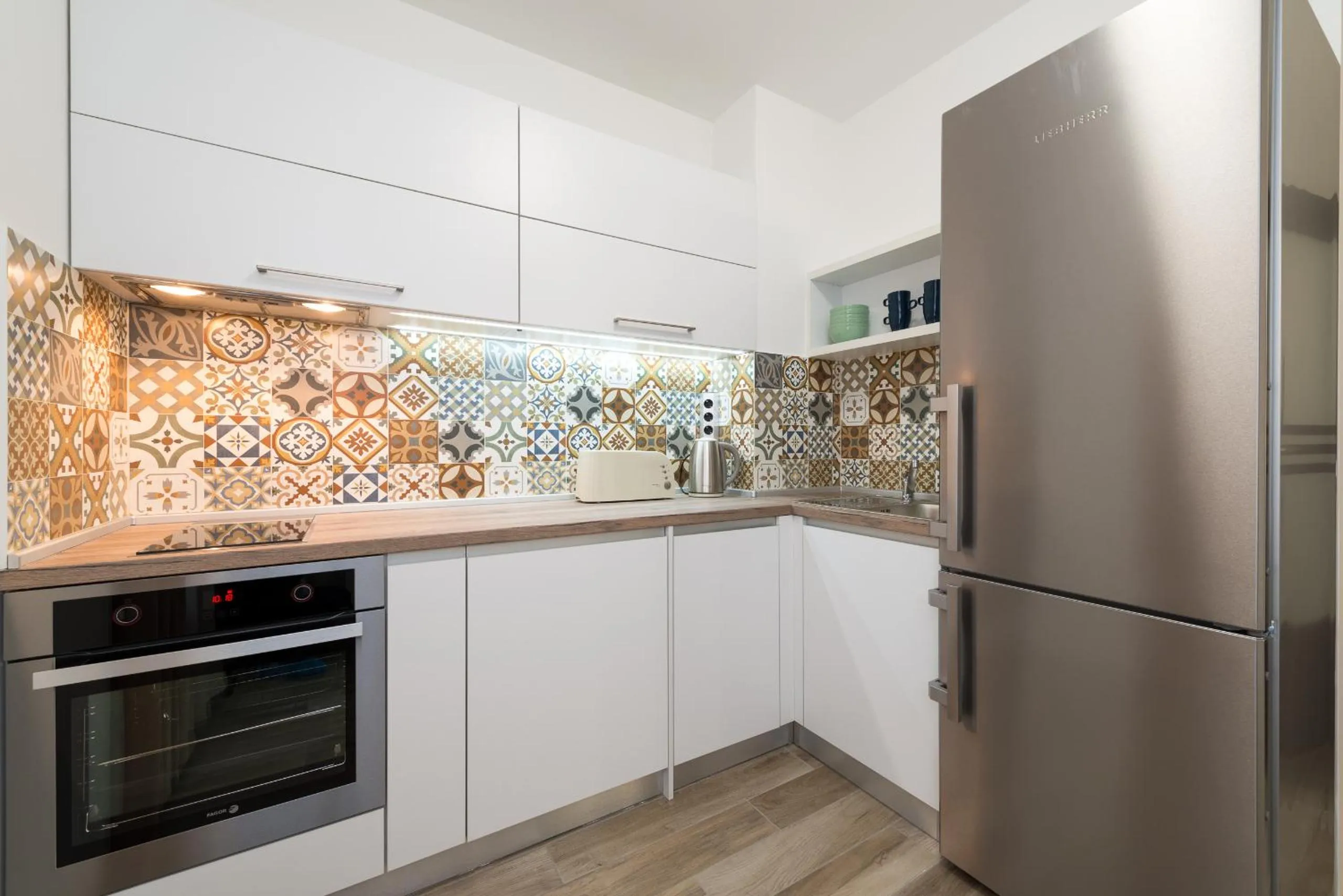 Kitchen or kitchenette in Grand Vitosha Apartments