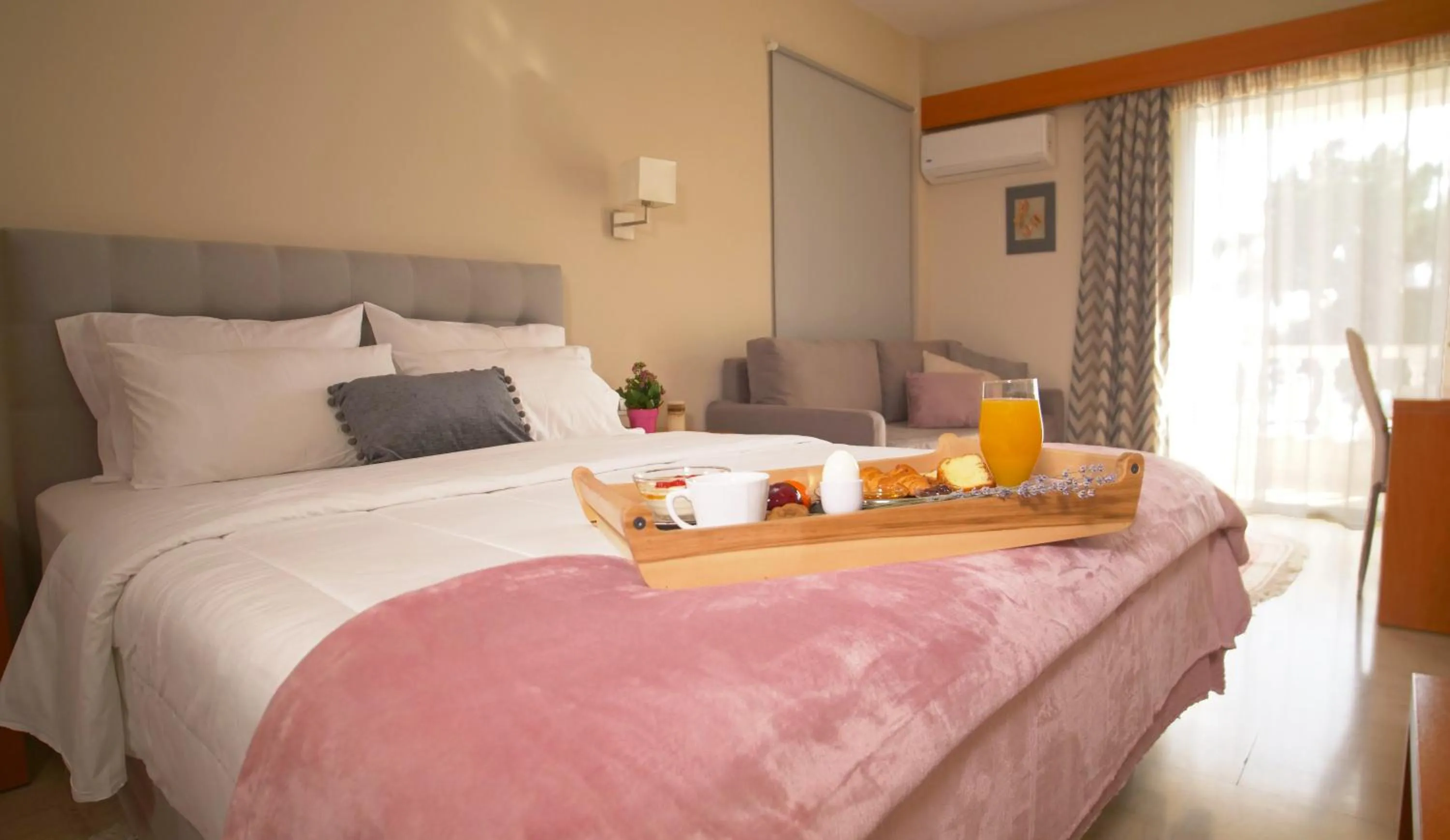 Bed in Antikyra Beach Hotel