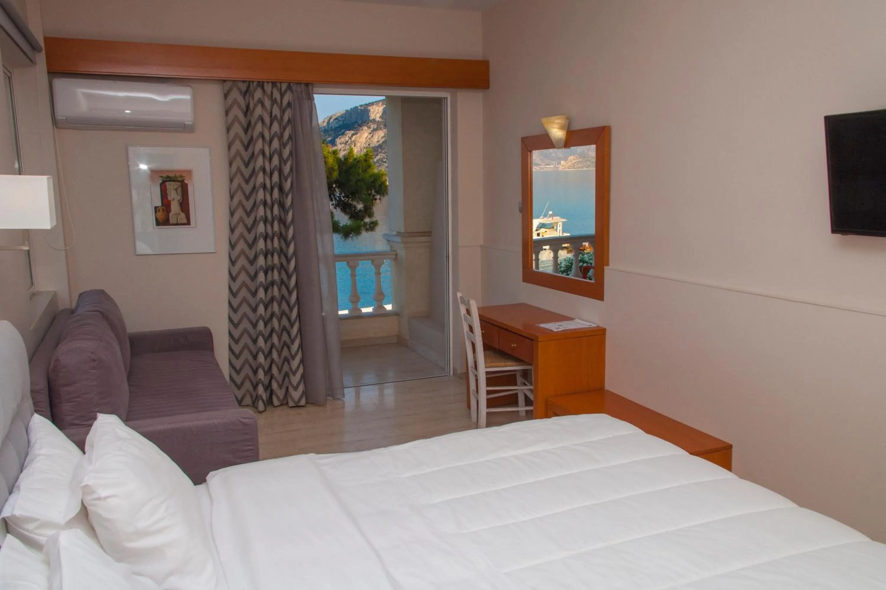 Bed in Antikyra Beach Hotel