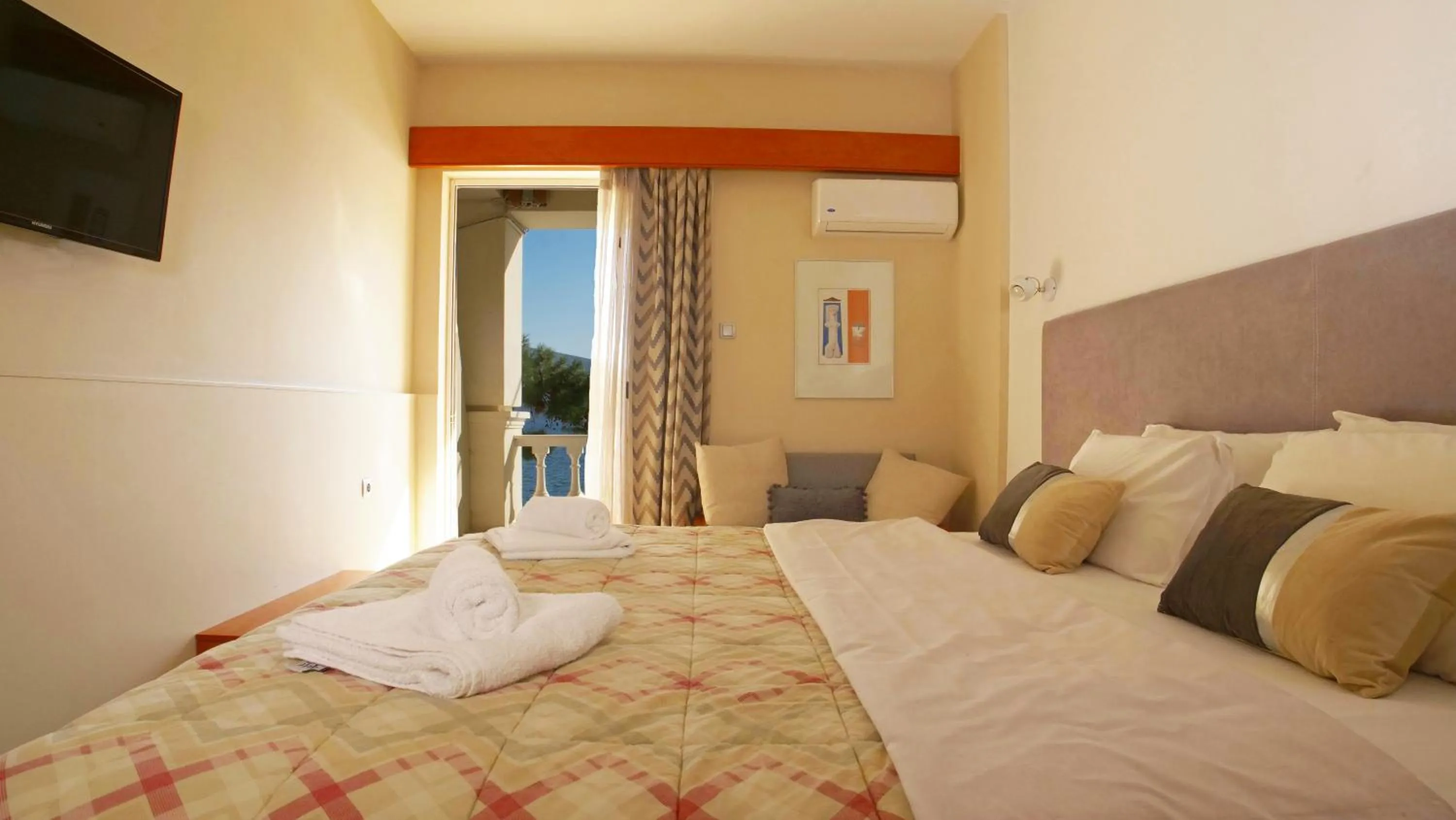 Bed in Antikyra Beach Hotel