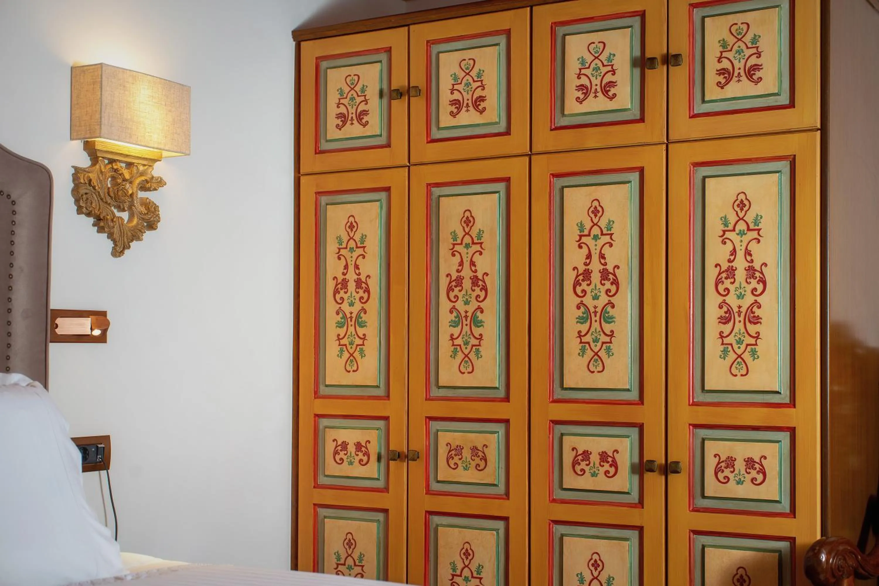 Decorative detail, Bed in ARCHONTARIKI Historic Boutique Hotel