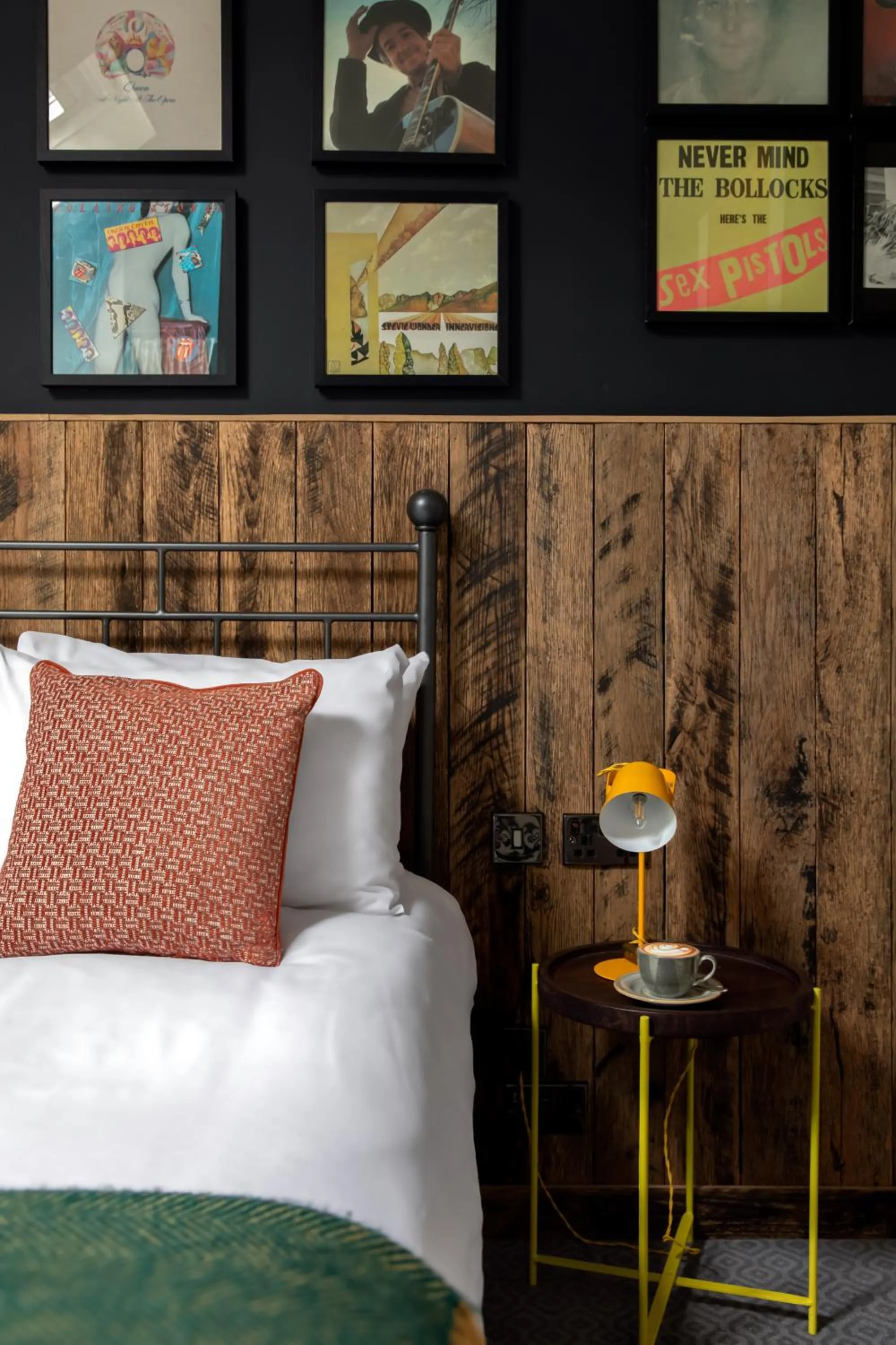 Decorative detail, Bed in The Pilot Inn