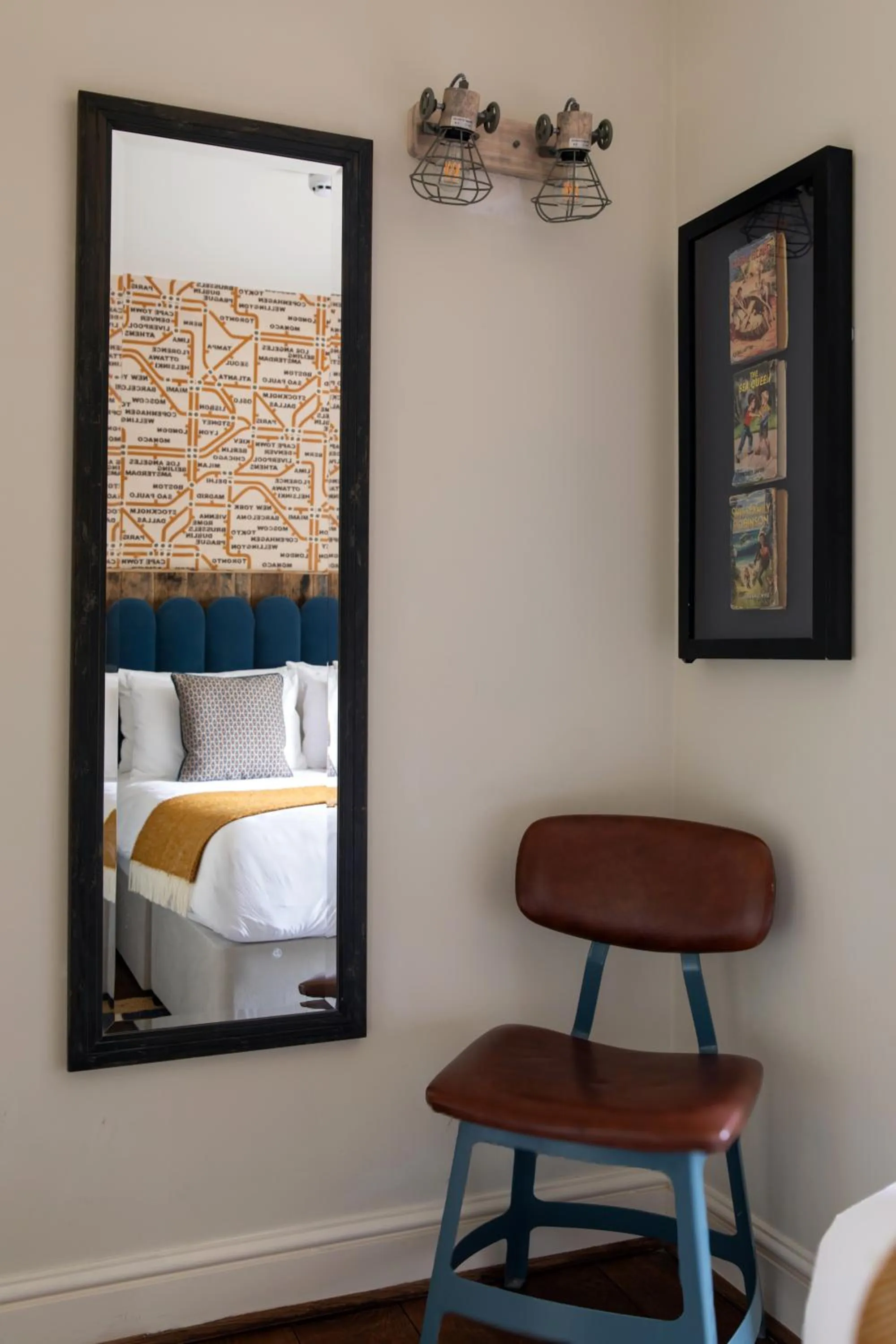 Decorative detail, Bed in The Pilot Inn