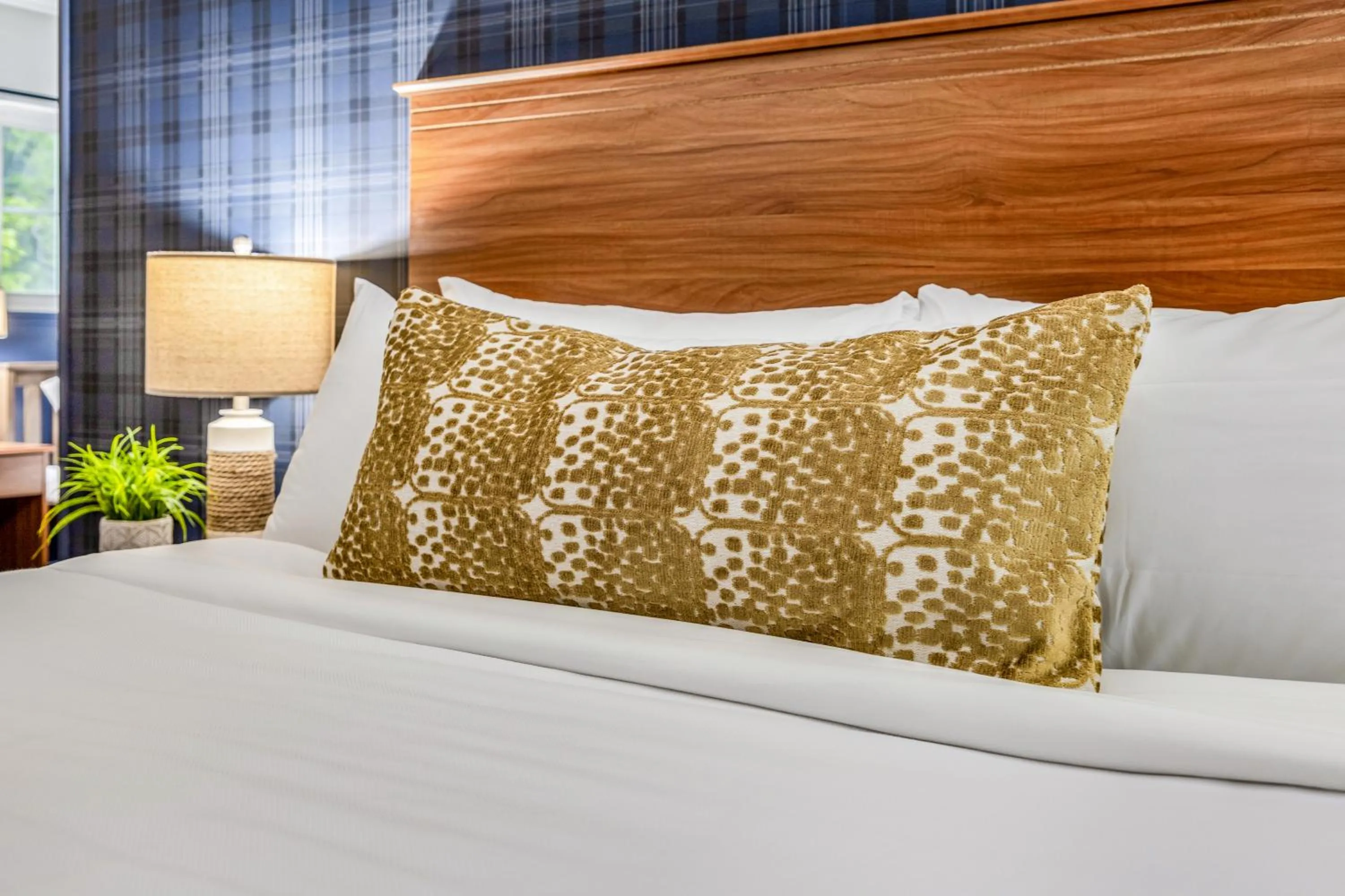 Bed in The Angler Lodge