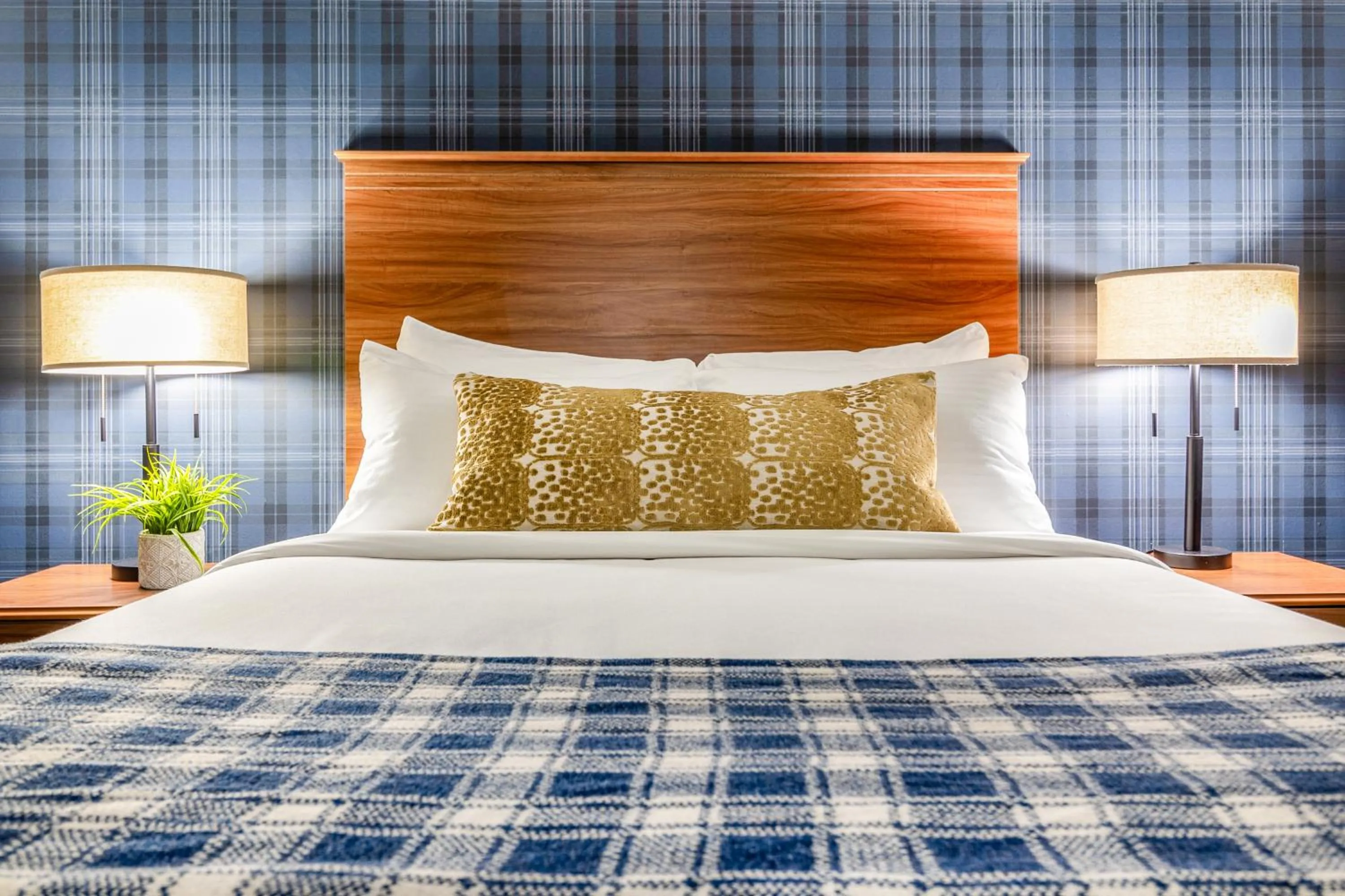 Bed in The Angler Lodge