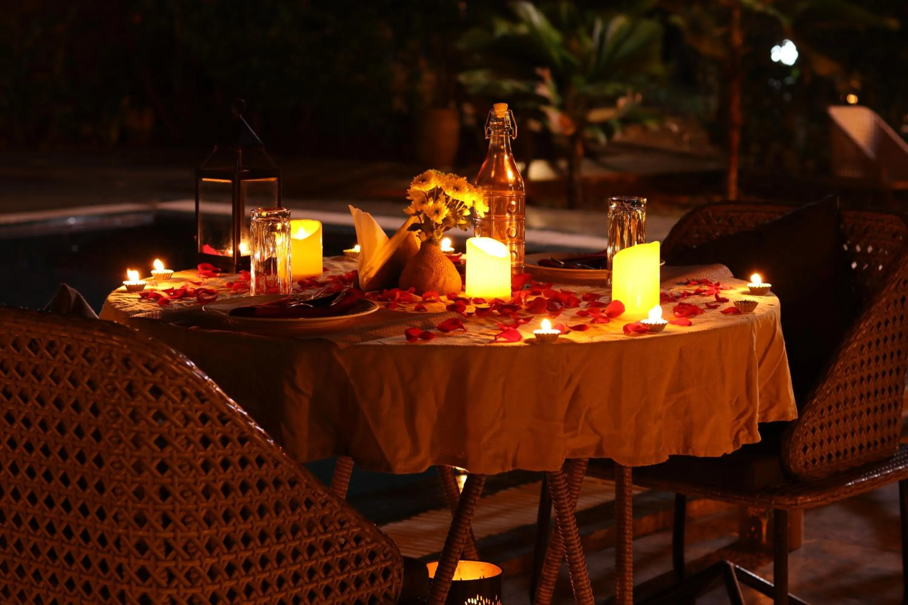 Dining area in Raindrops Resorts Wayanad