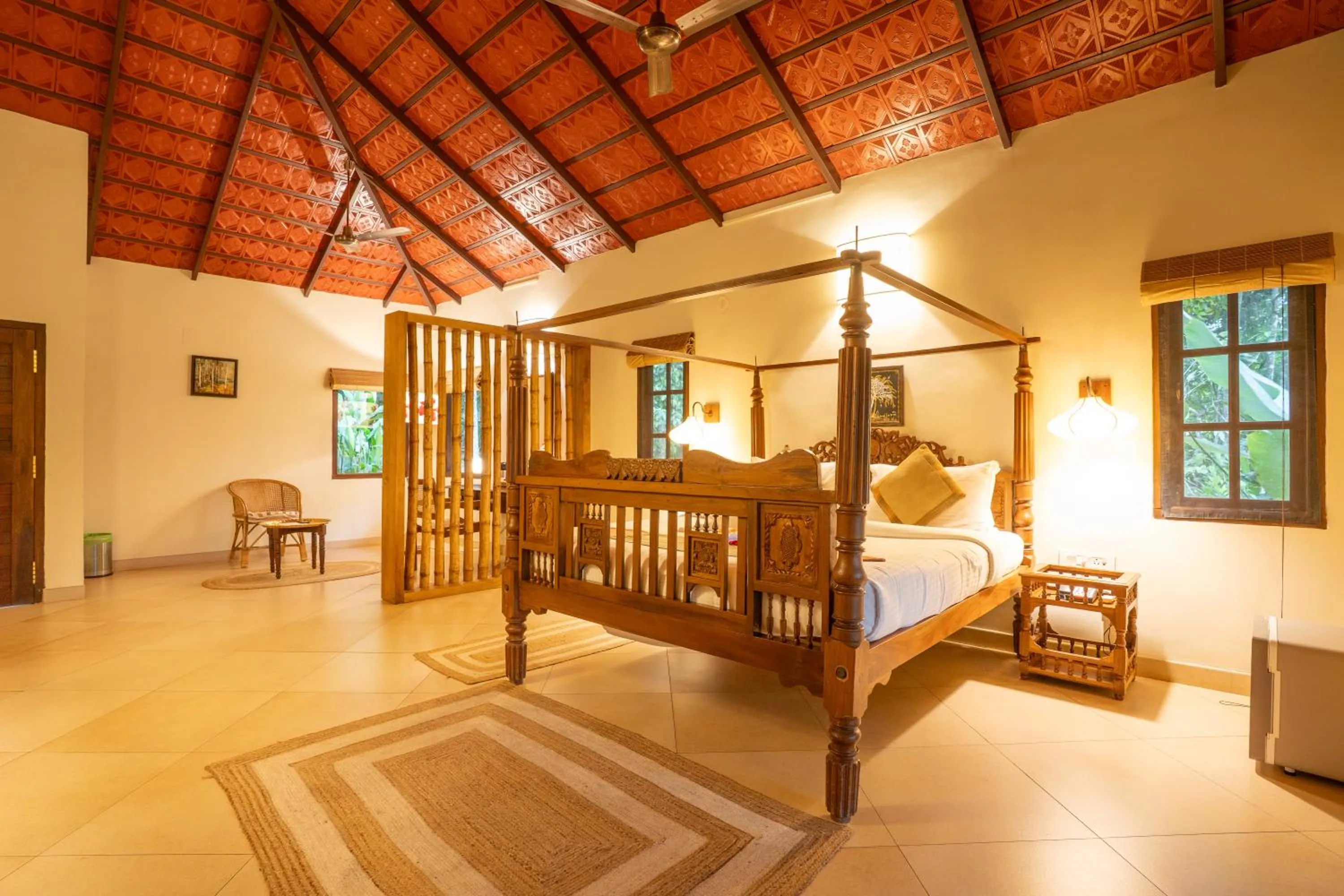 Bed in Raindrops Resorts Wayanad