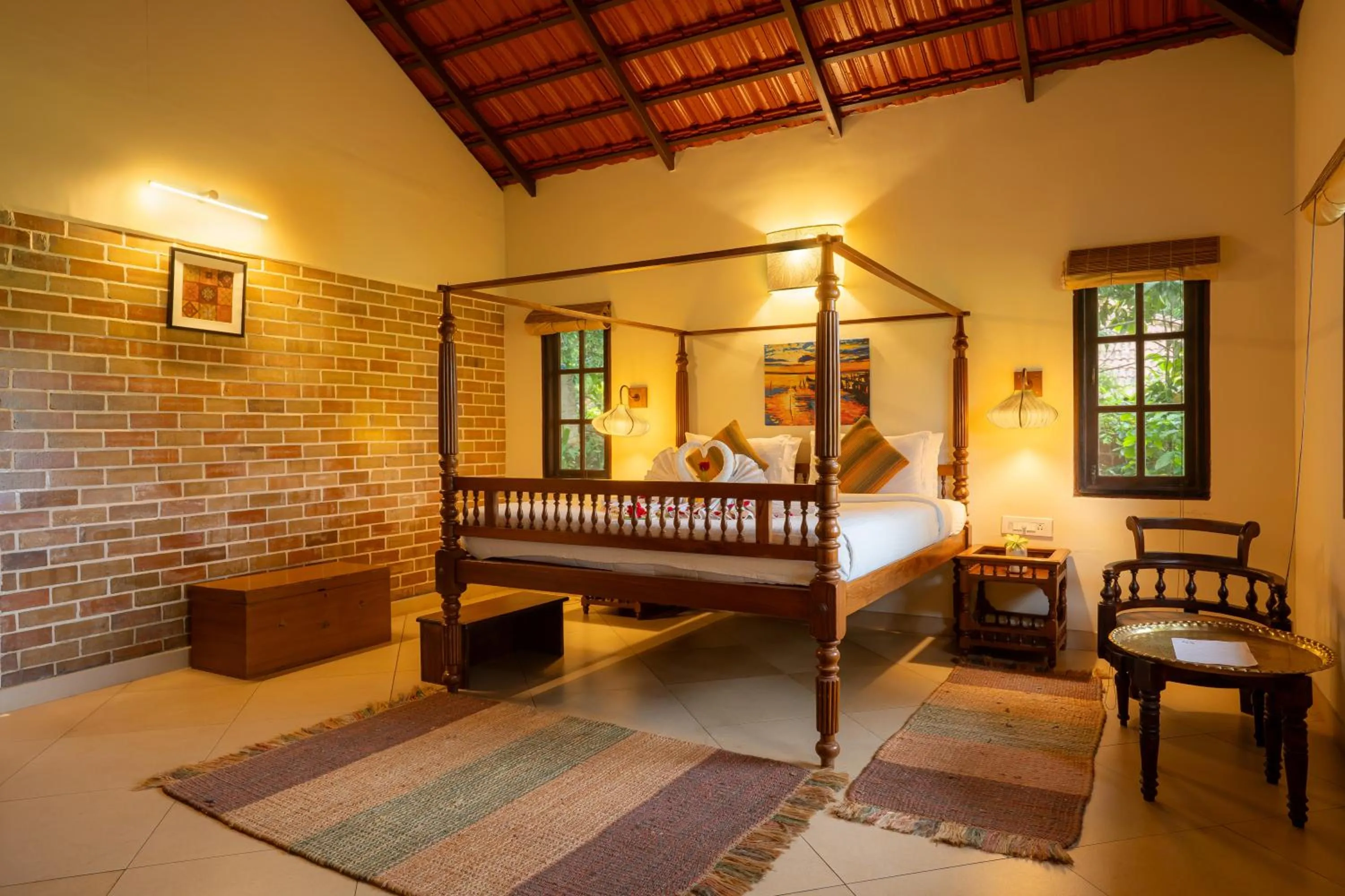 Bed in Raindrops Resorts Wayanad