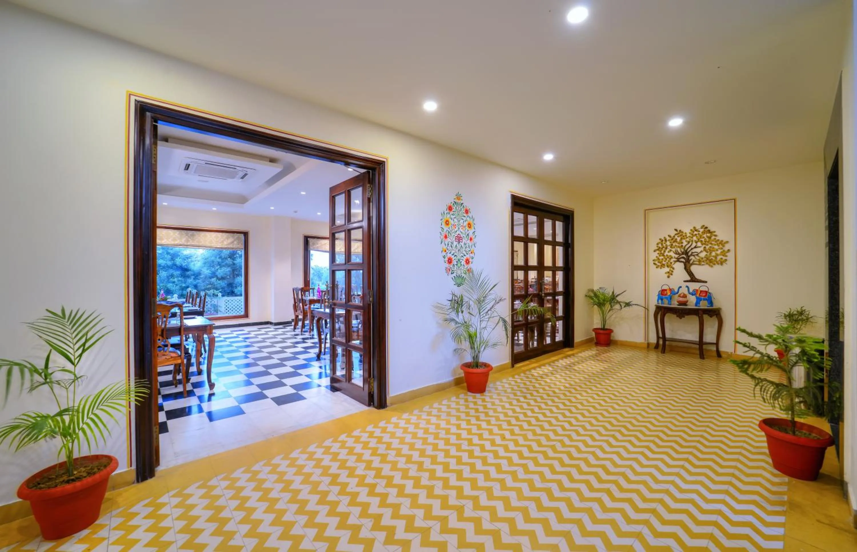 Seating area in WelcomHeritage Mount Valley Resort Ranthambore