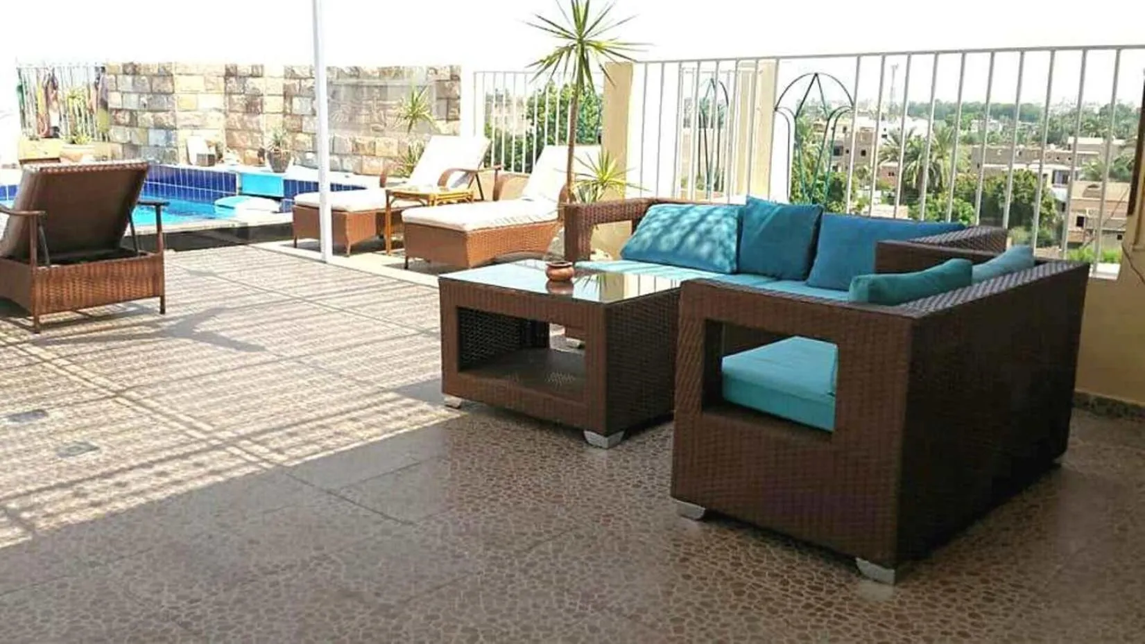 Seating area in Thebes Hotel