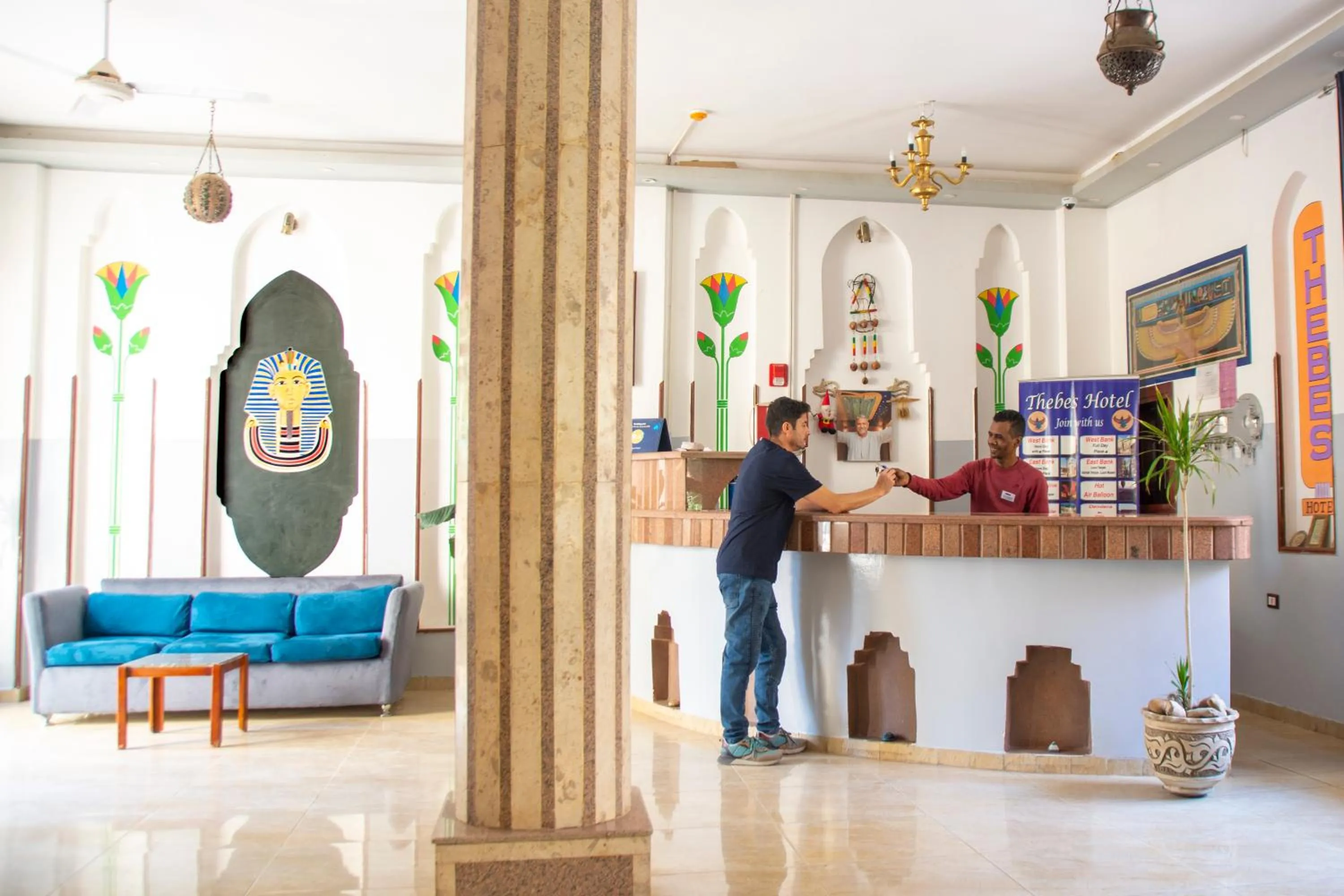Lobby or reception in Thebes Hotel