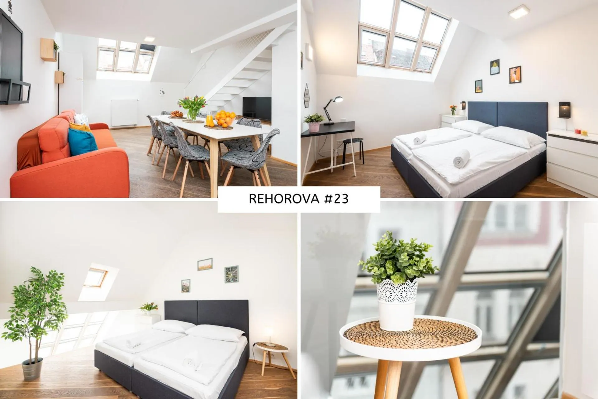 Text overlay, Bed in Rehorova apartments by Pragueforyou