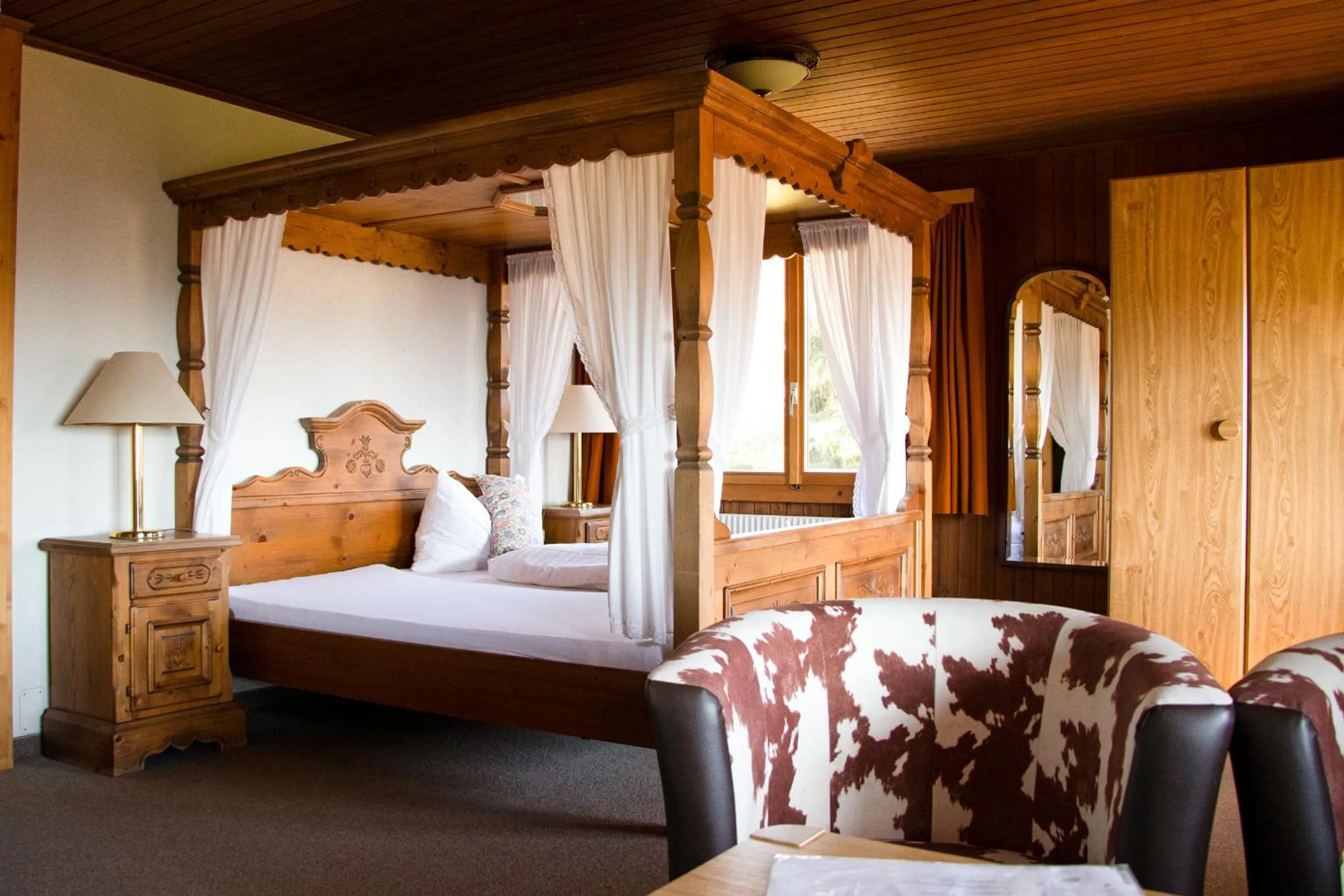 Bed in Hotel Rothorn Vintage-Style