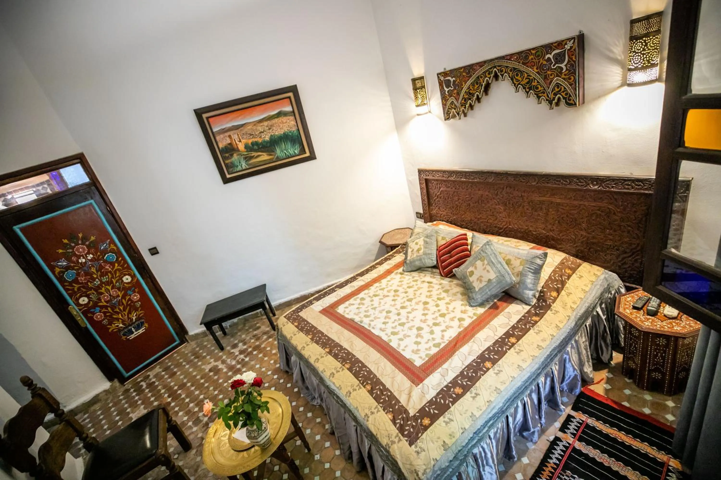 Bed in Riad Jardin Chrifa