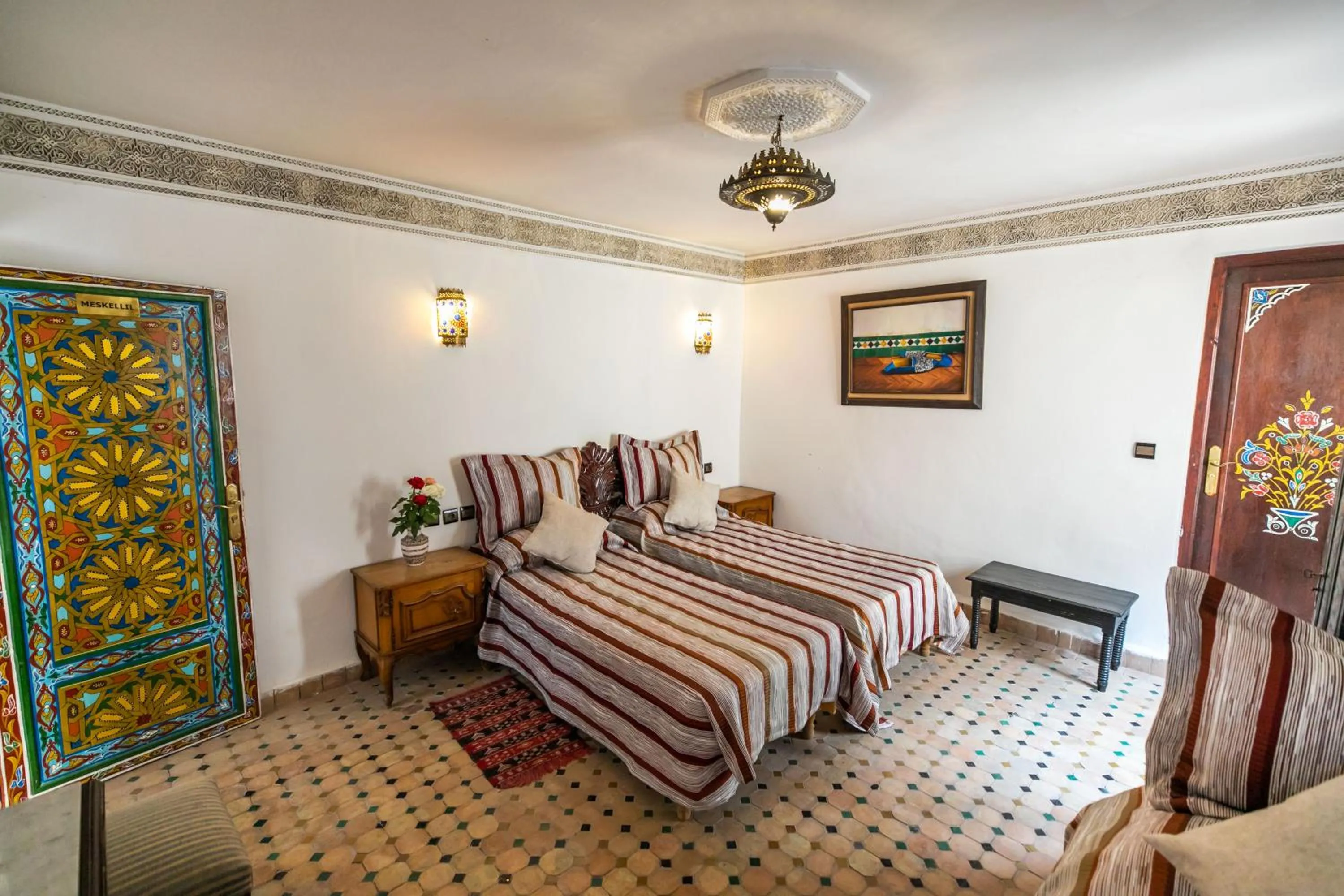 Bed in Riad Jardin Chrifa