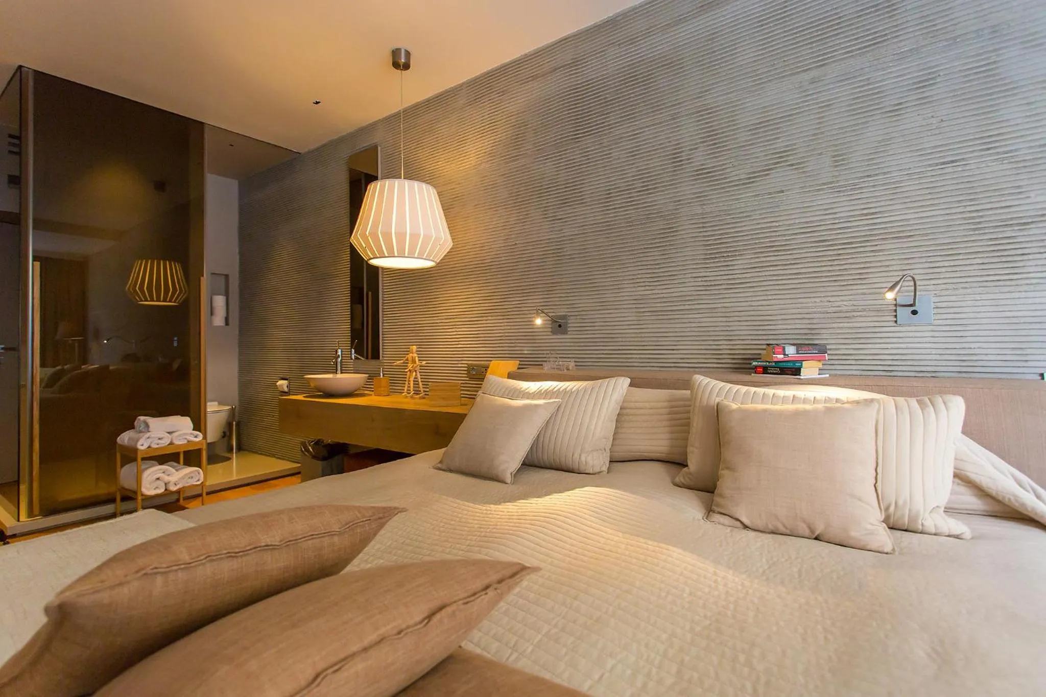 Bathroom, Bed in Boutique Hotel Valsabbion