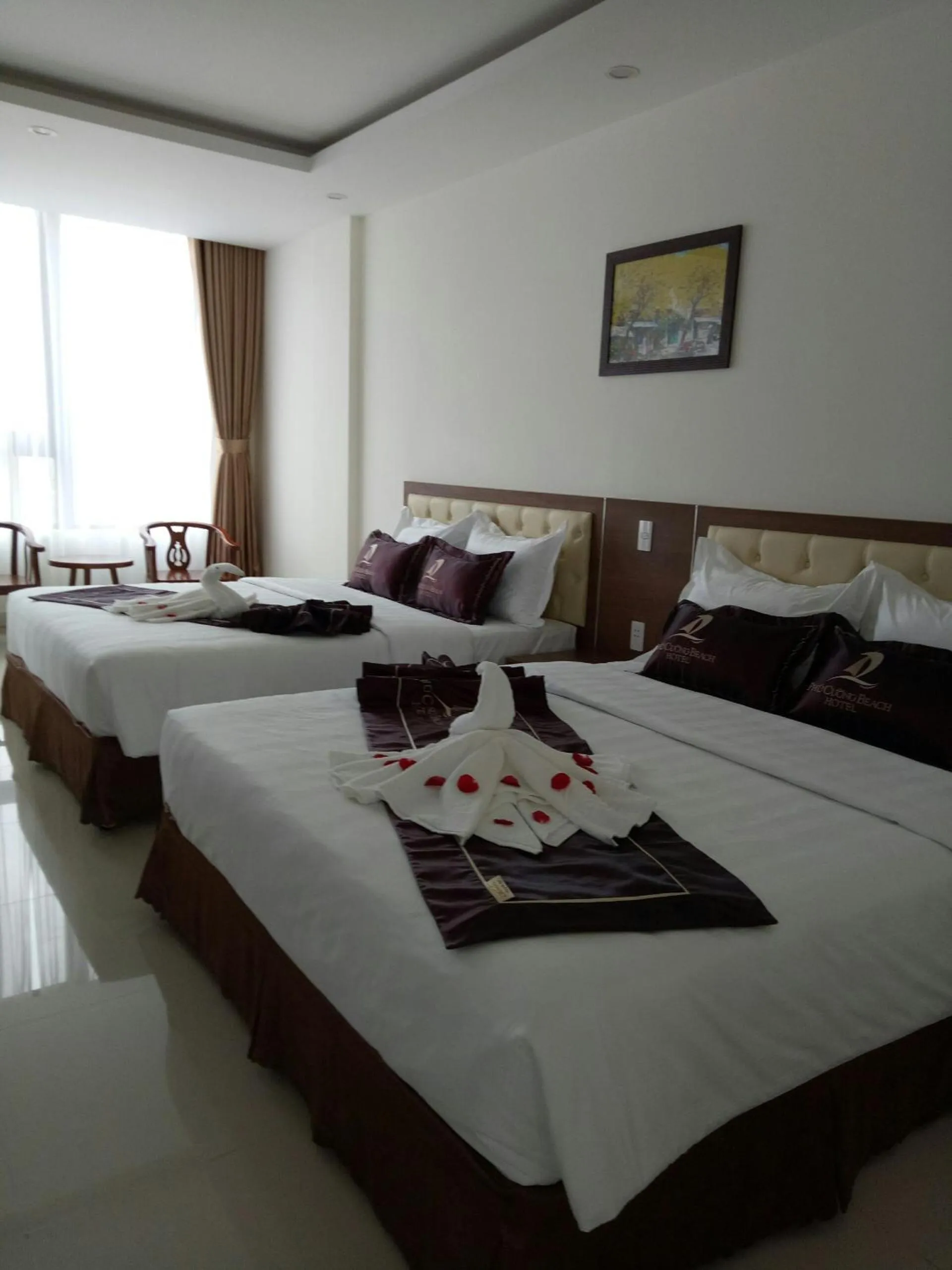 Bed in Phu Cuong Beach Hotel
