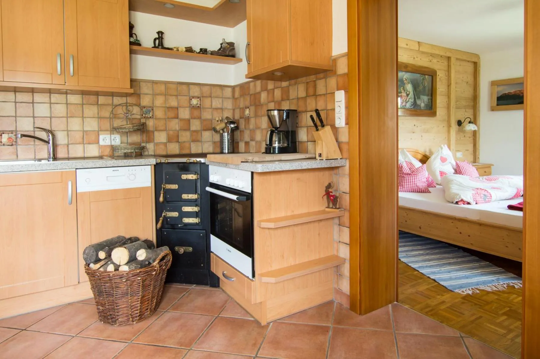 Kitchen or kitchenette in Ferienhof Margarethengut