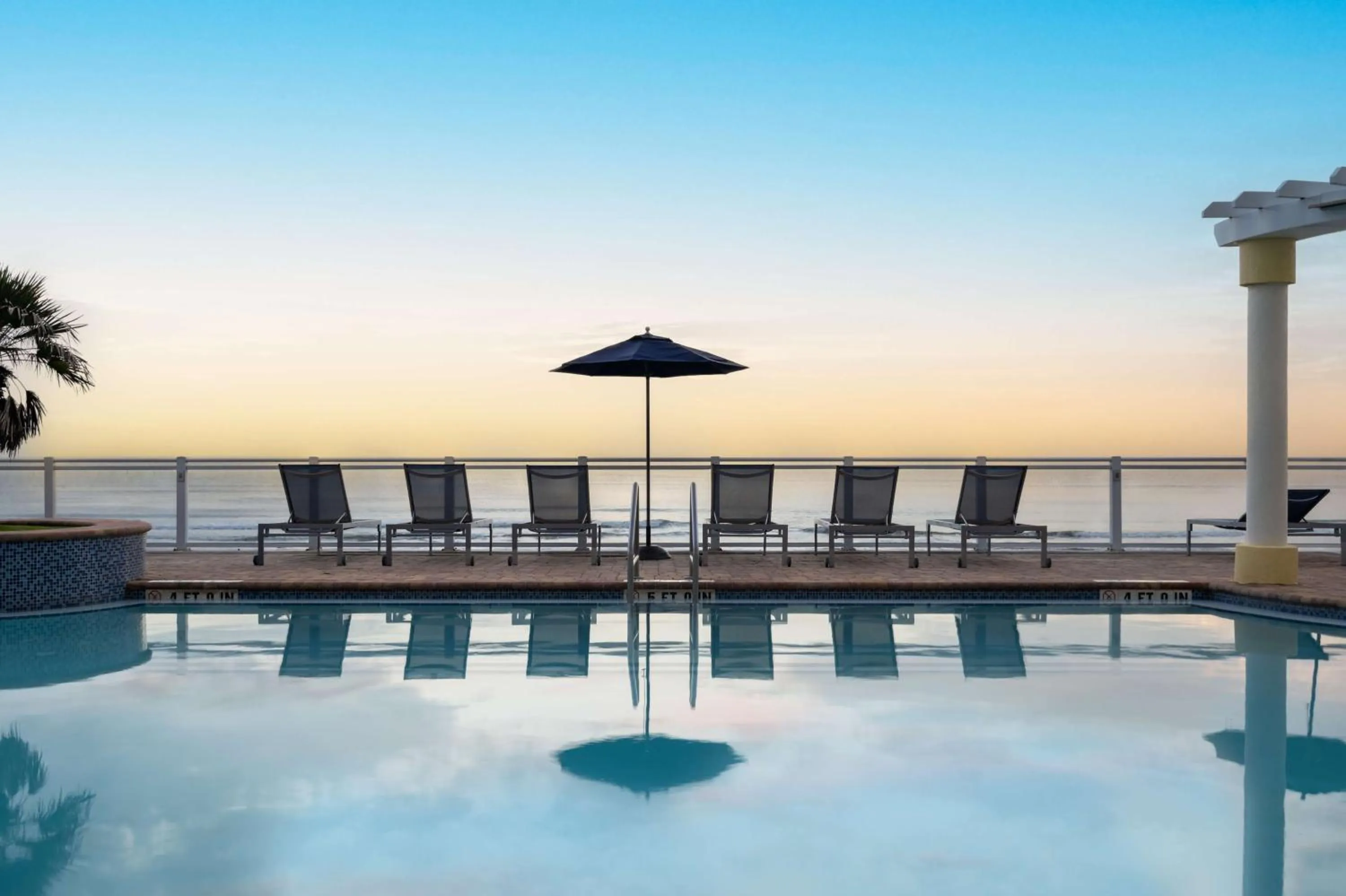 Pool view in Hilton Garden Inn Daytona Beach Oceanfront