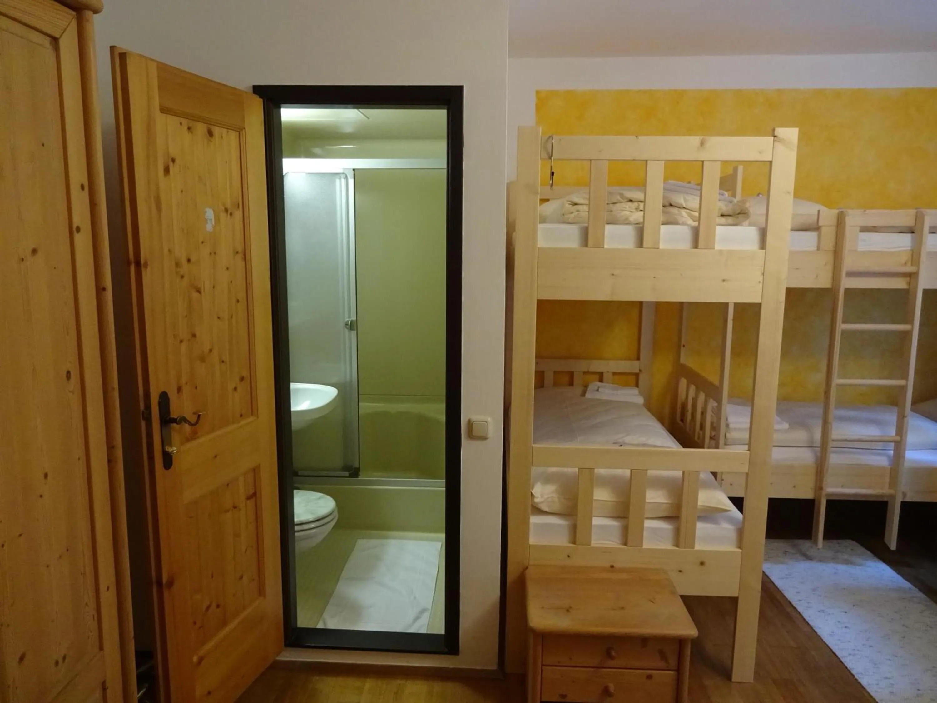 Bathroom, Bed in Hotel & Hostel Sandwirt