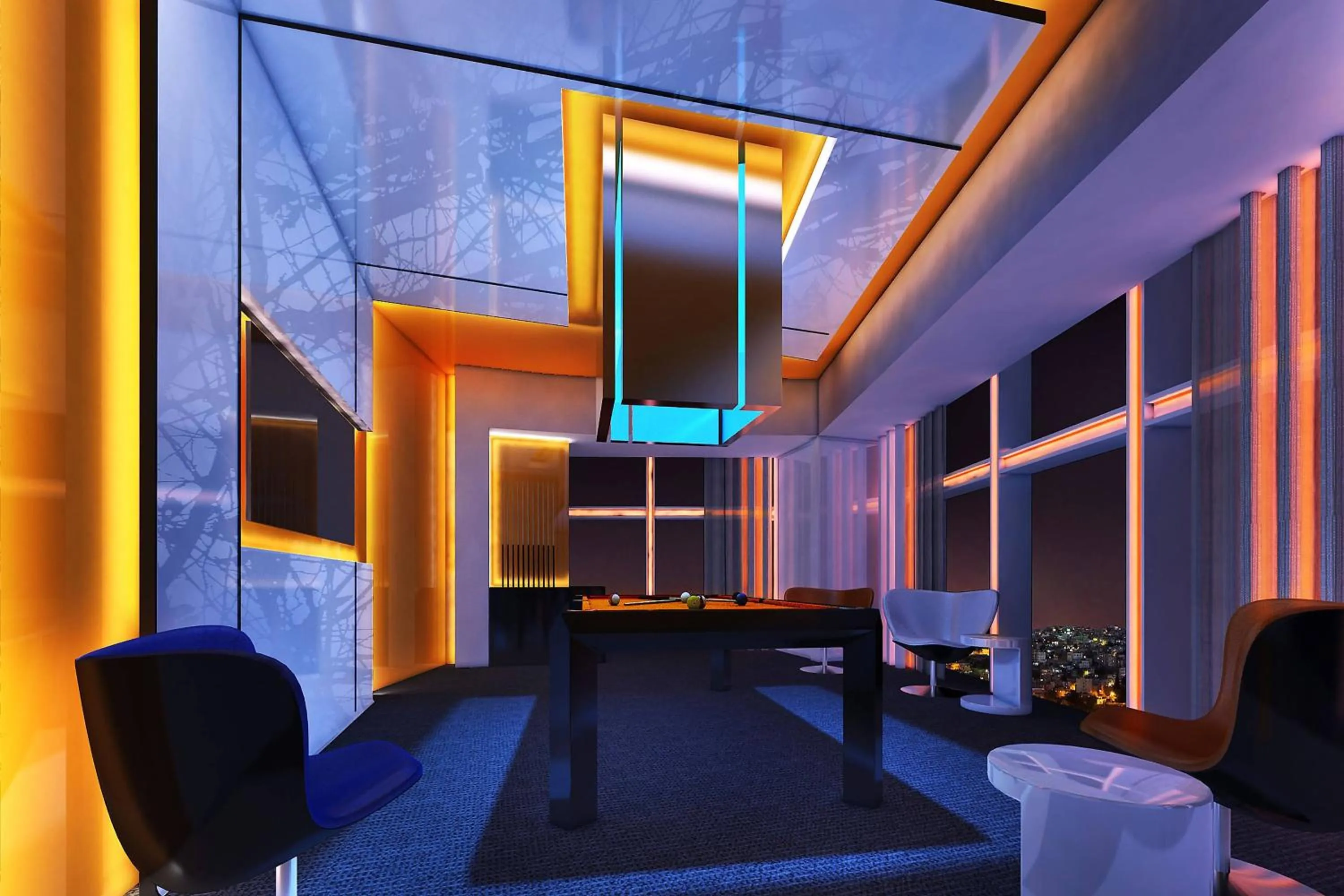 Living room in W Amman Hotel