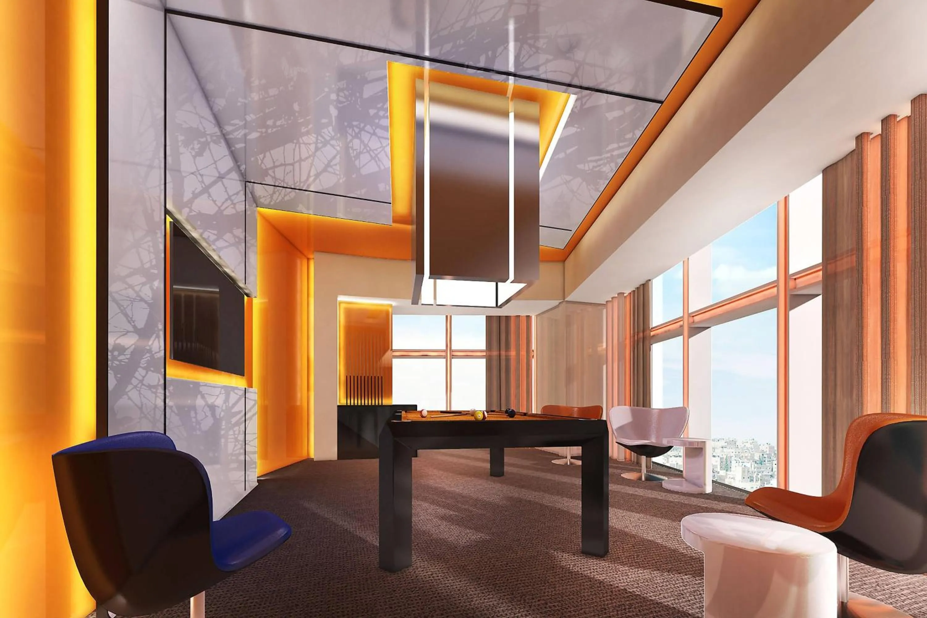 Living room in W Amman Hotel