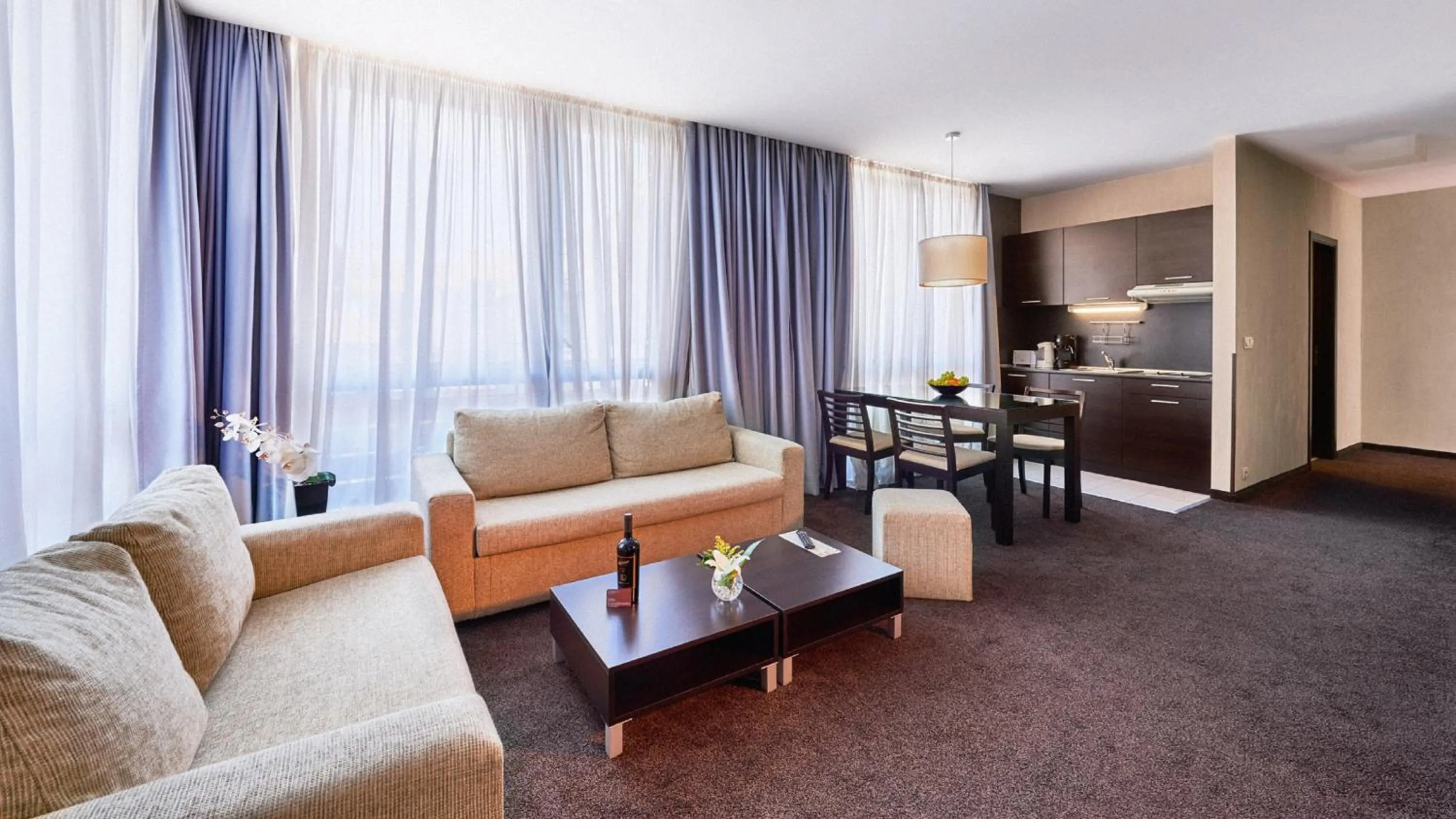 Kitchen or kitchenette in Lucky Bansko Aparthotel SPA & Relax