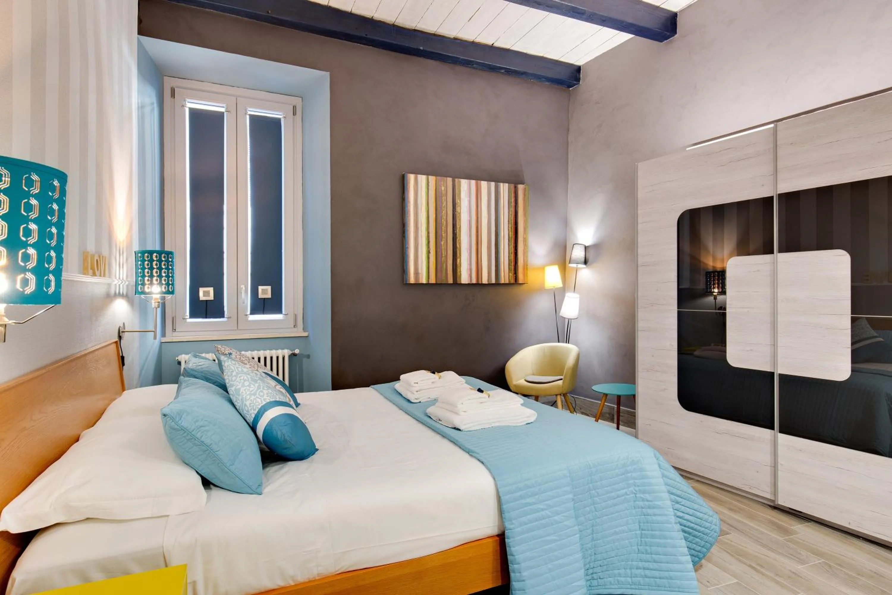 Bedroom, Bed in Rome As You Feel - Design Apartment at Colosseum