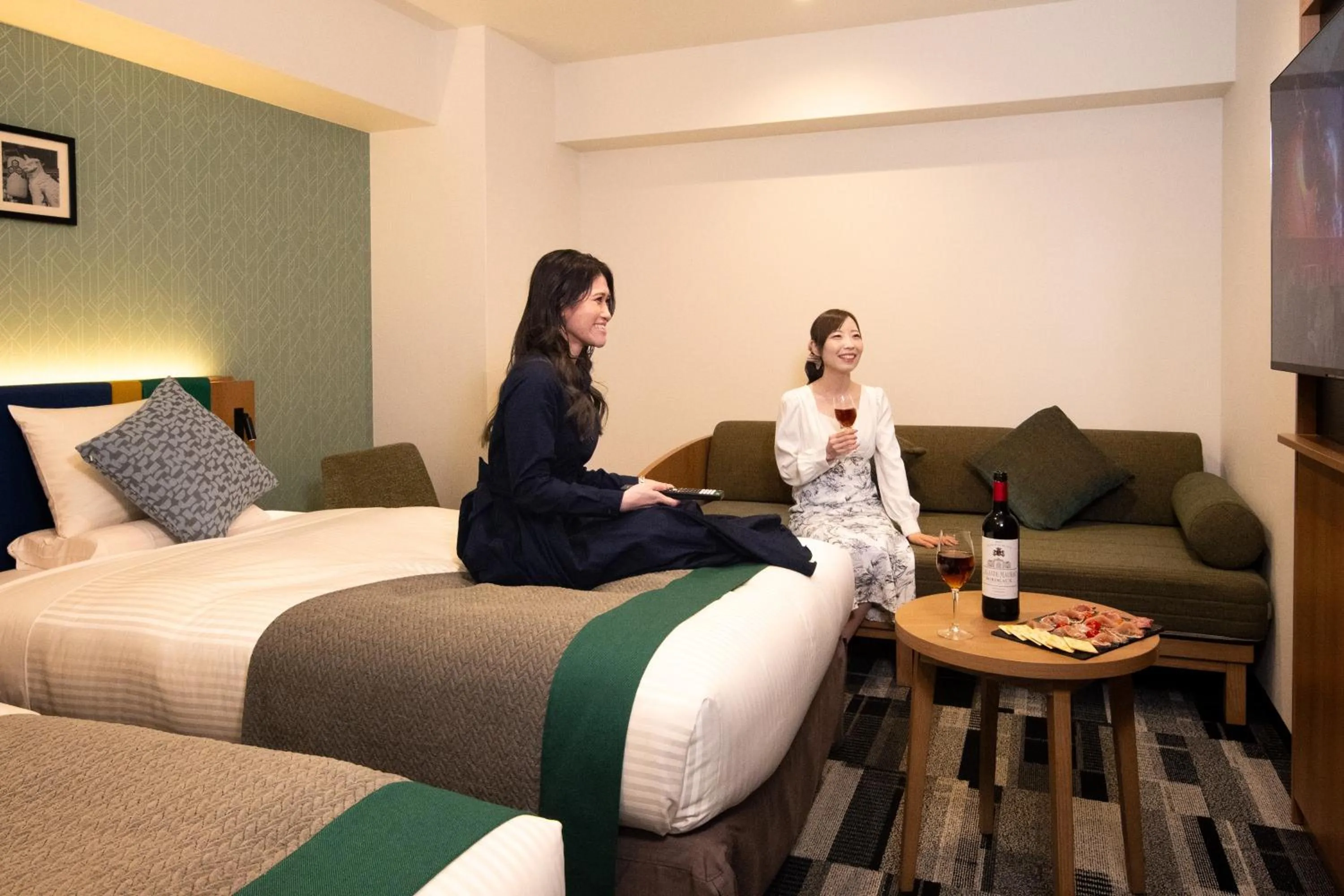 Bed in HOTEL MYSTAYS Fukuoka Tenjin Minami