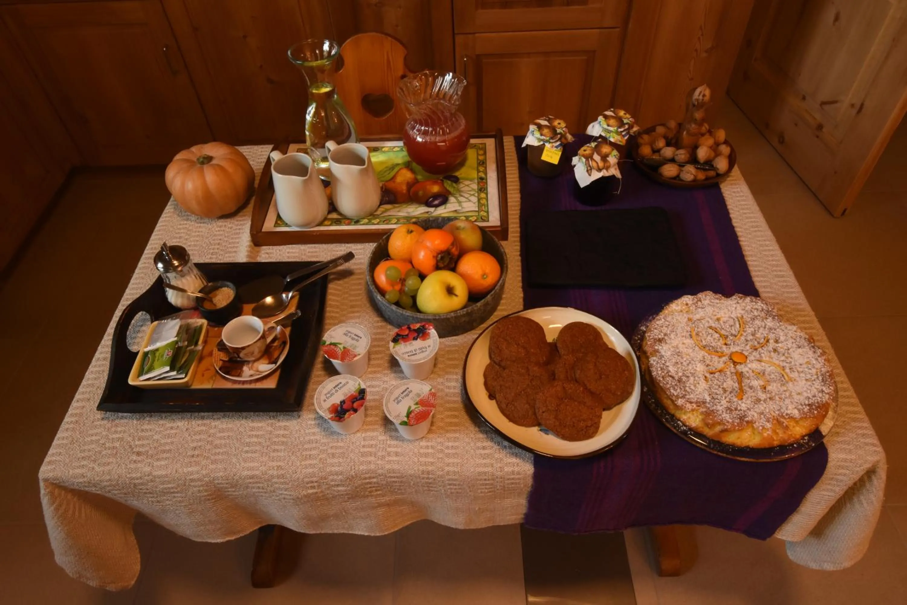 Food and drinks in B&B Al Mulino