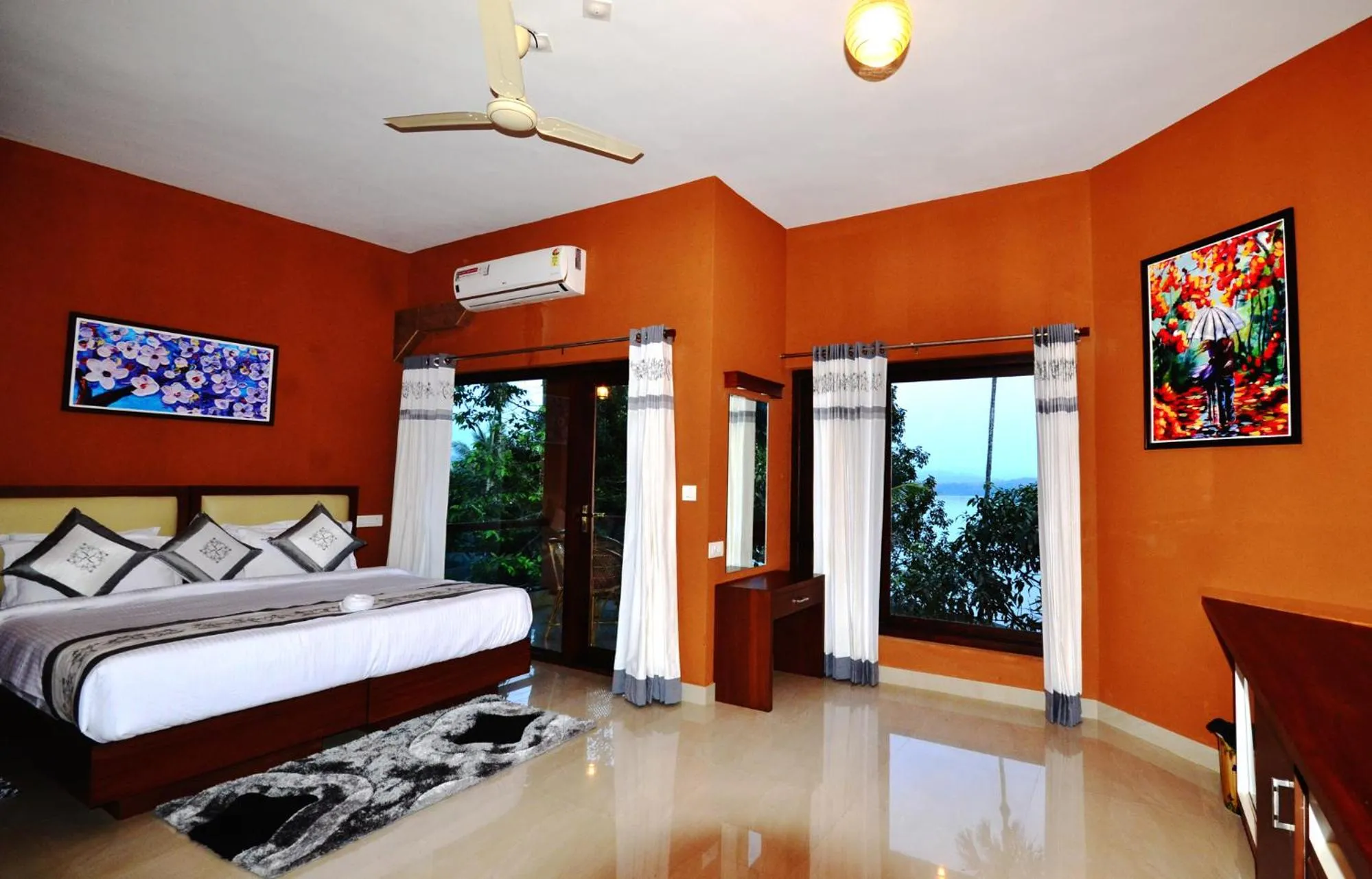 Bed in LakeRose Wayanad Resort