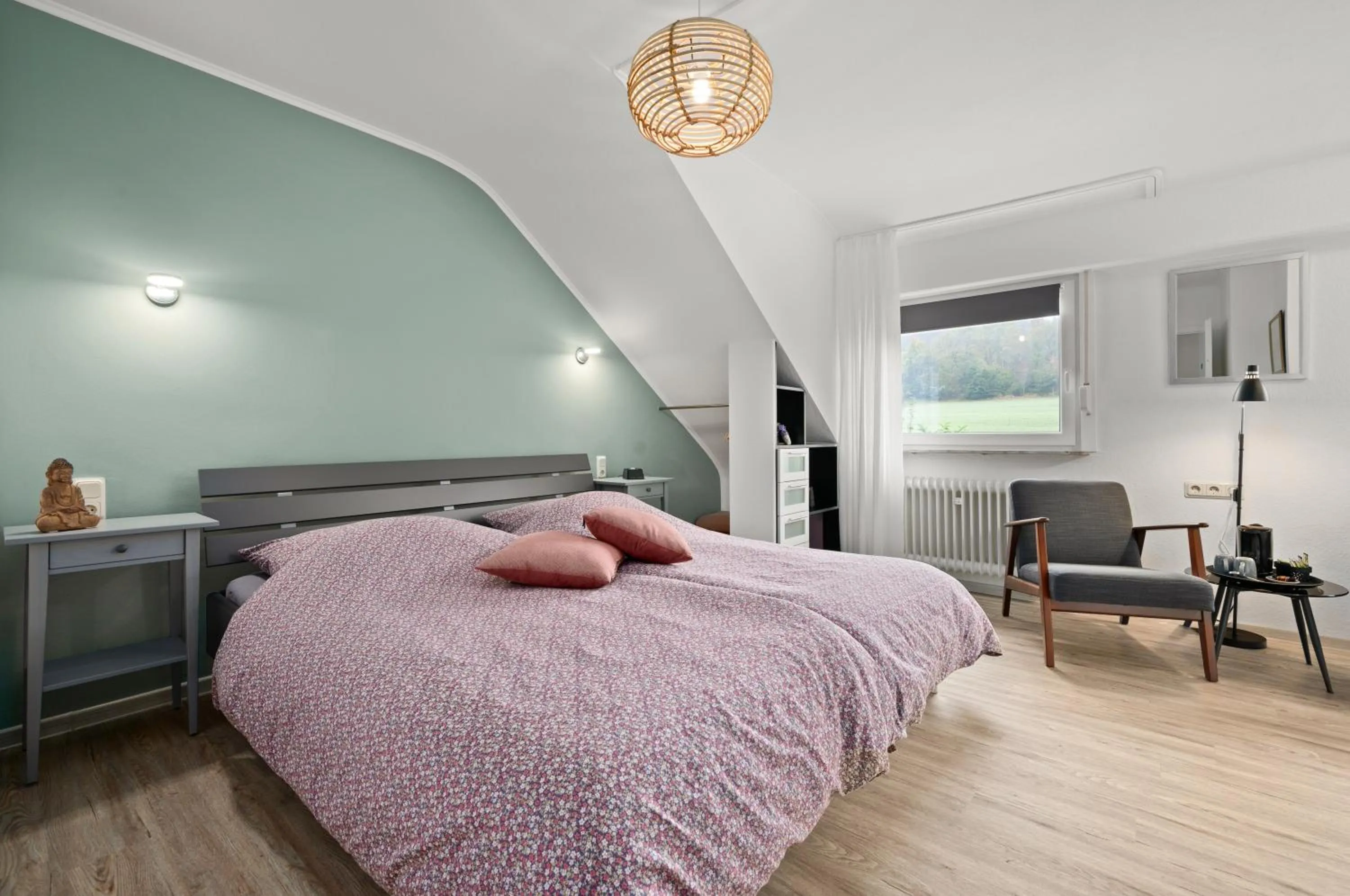 Seating area, Bed in Gästehaus Hoxel