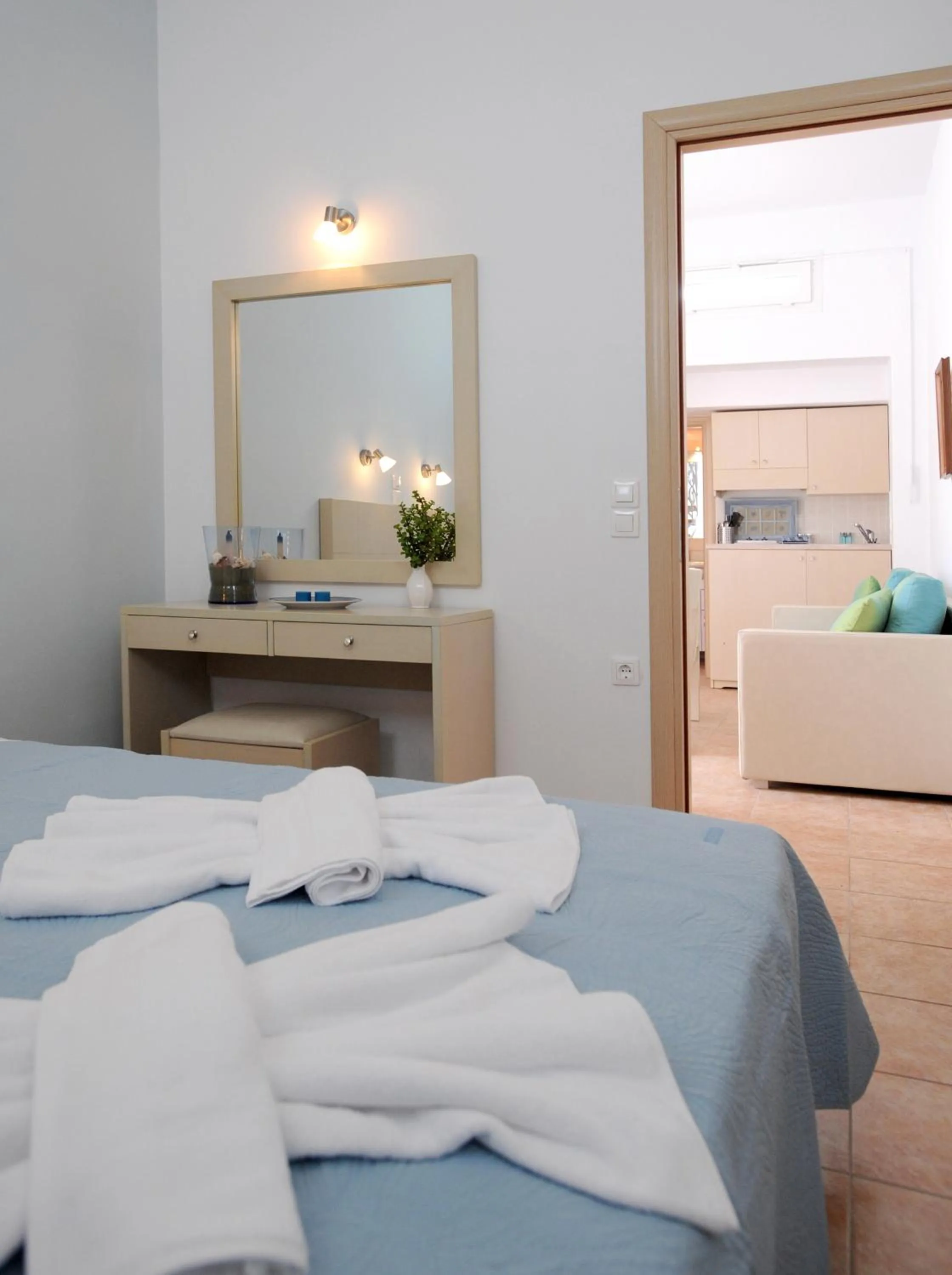 Bedroom, Bed in Aigaio Studios tinos