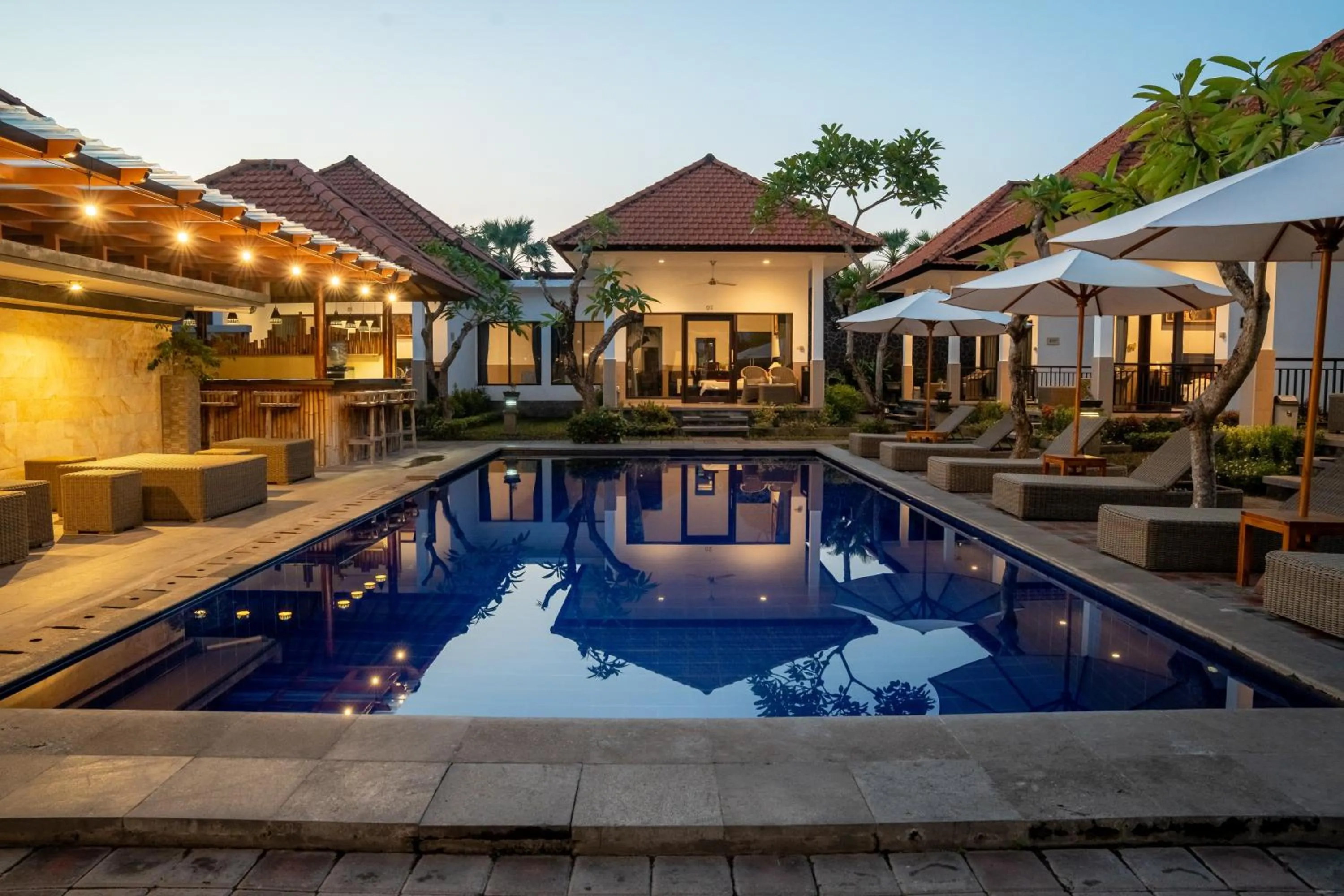 Pool view in Tulamben Dive Resort