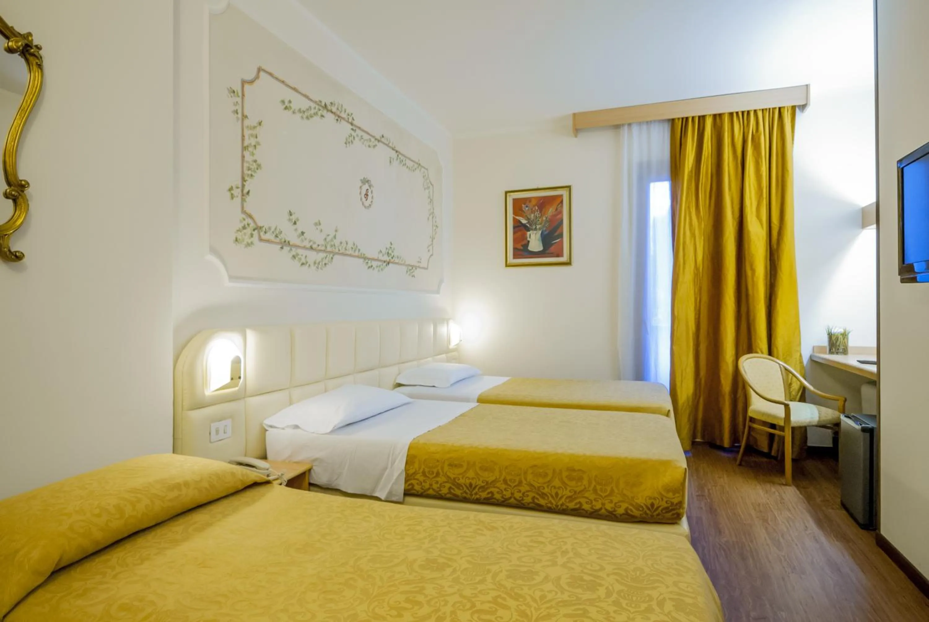 Decorative detail, Bed in Hotel Delta Florence