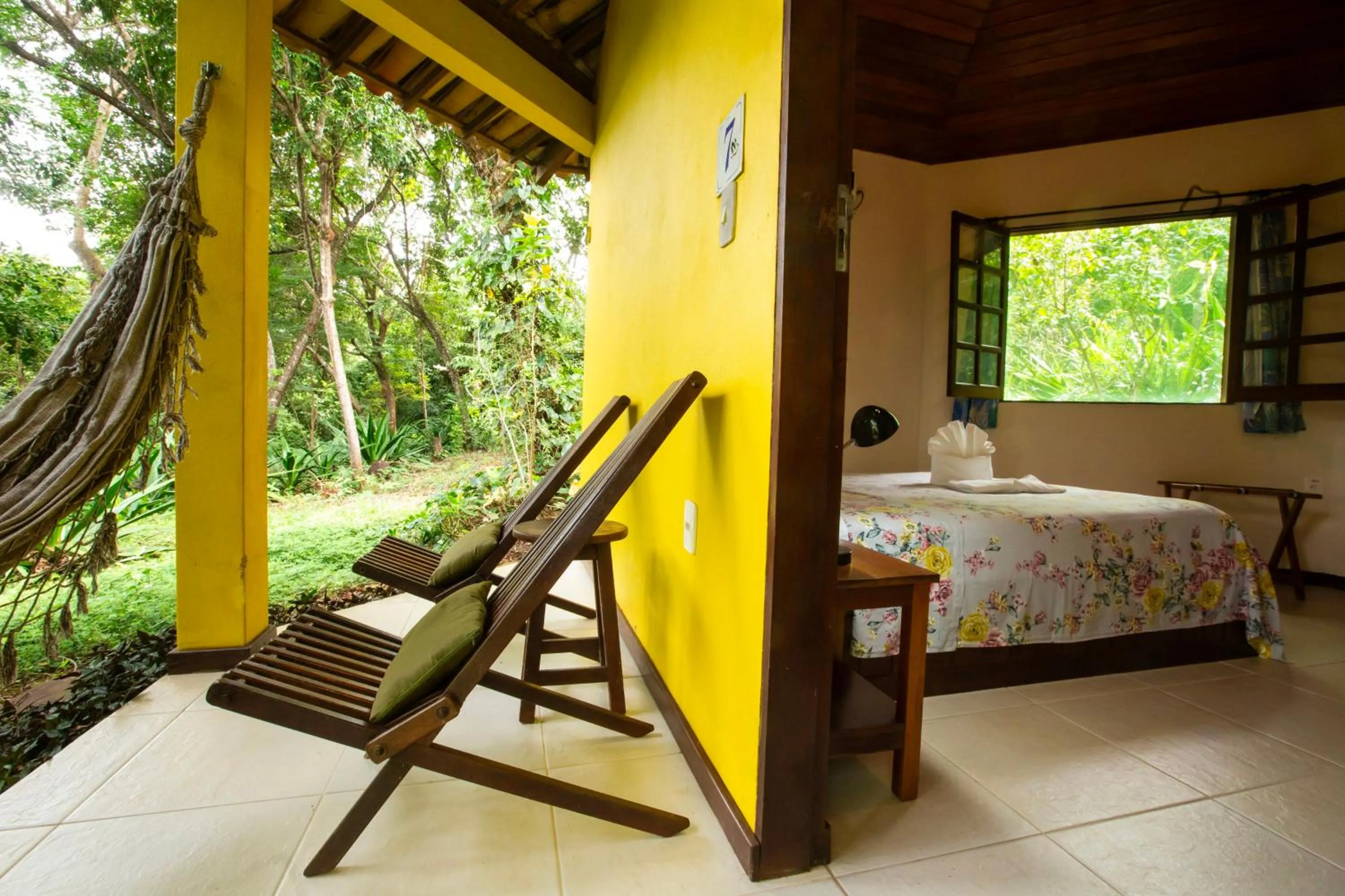 Bed in Pousada Canto No Bosque